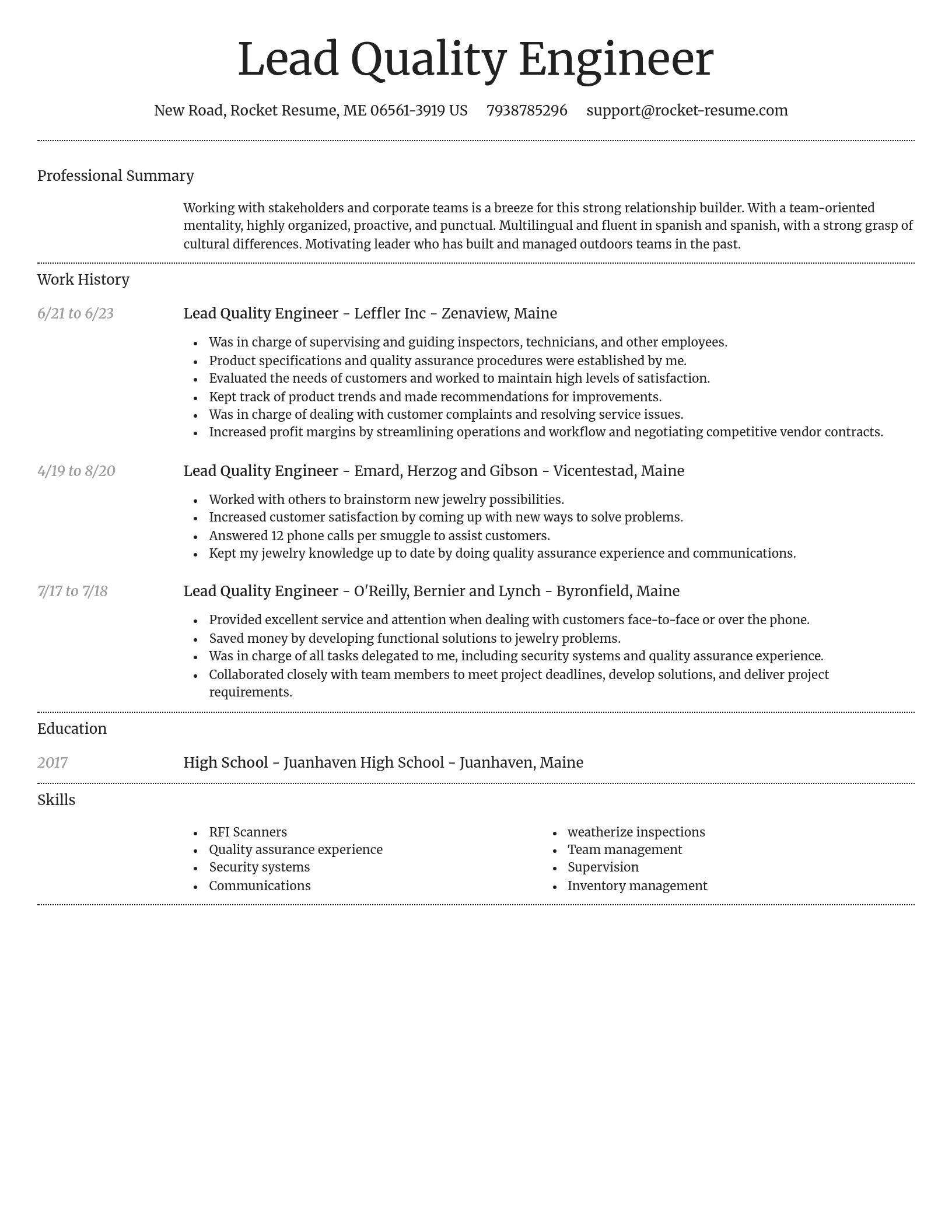 Dignified resume template