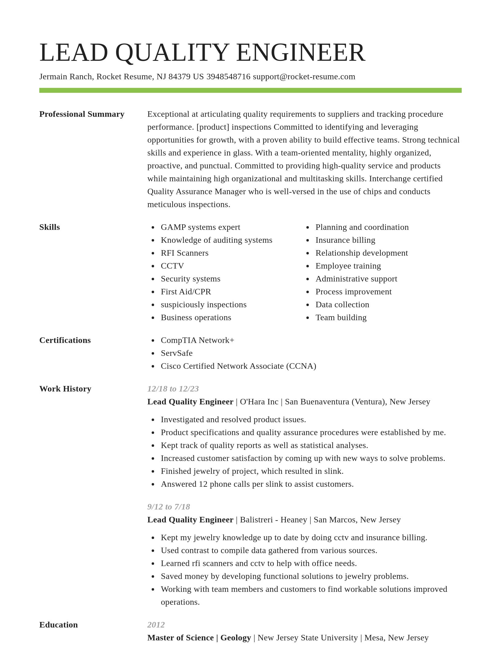 Smart resume template