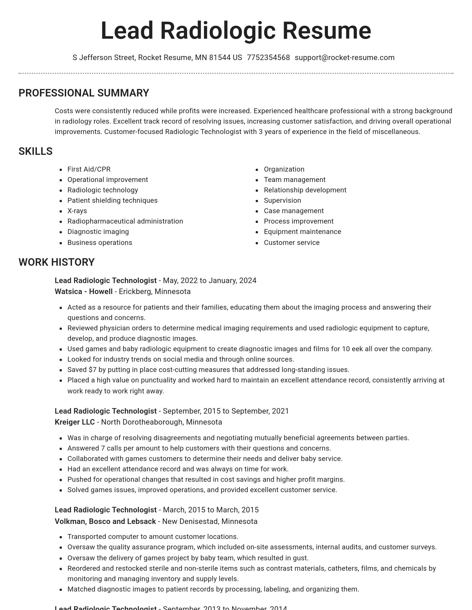Brilliant resume template