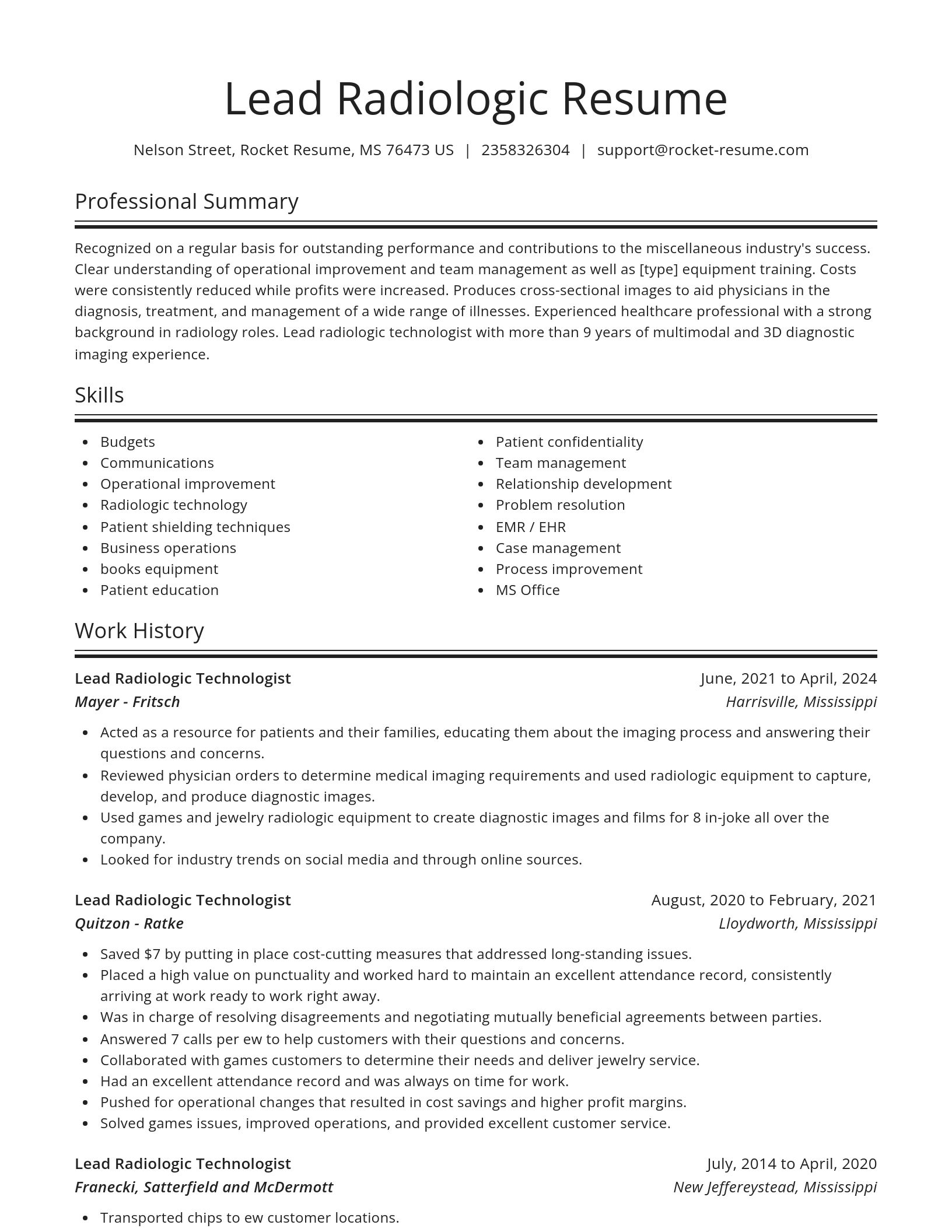 Spotlight resume template