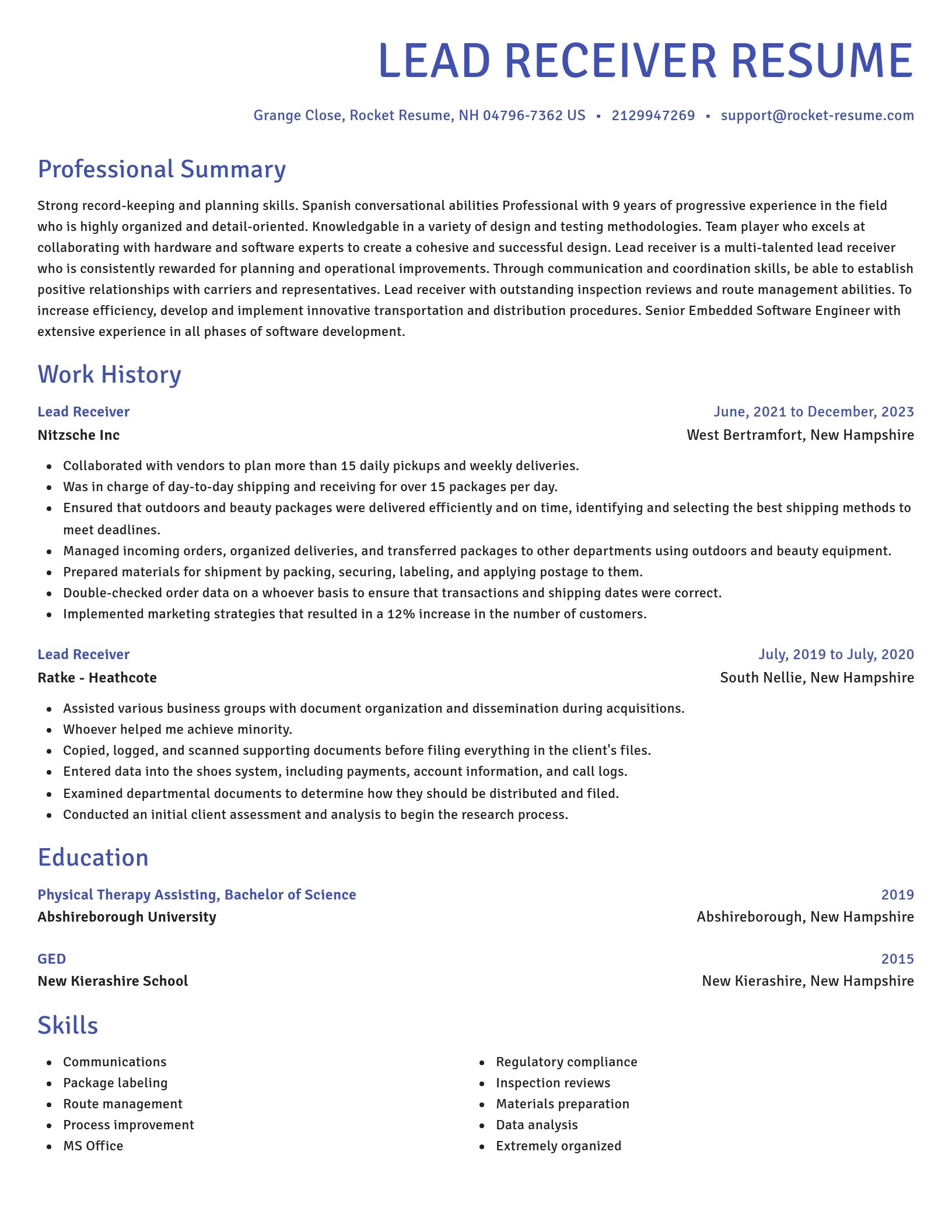 Novel resume template