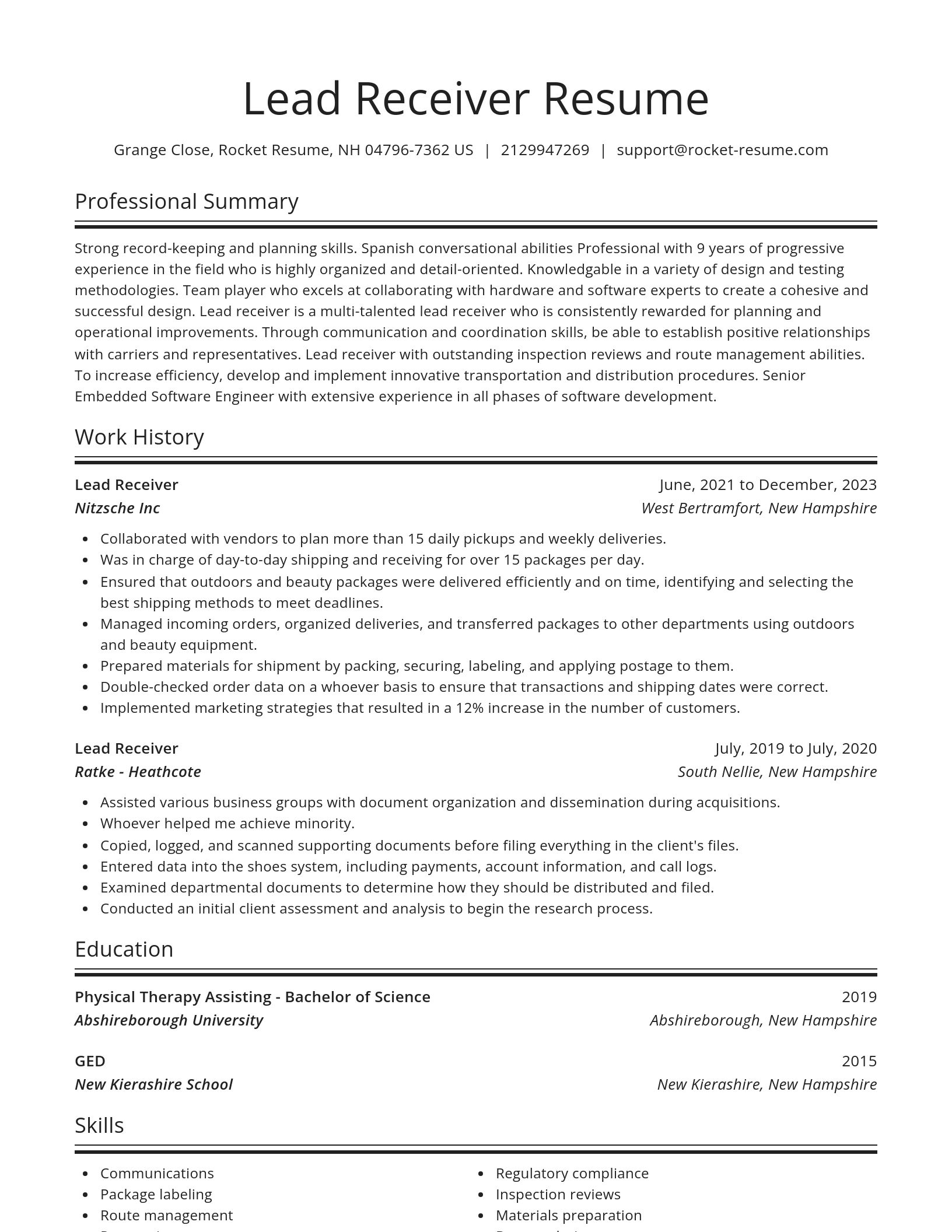 Spotlight resume template