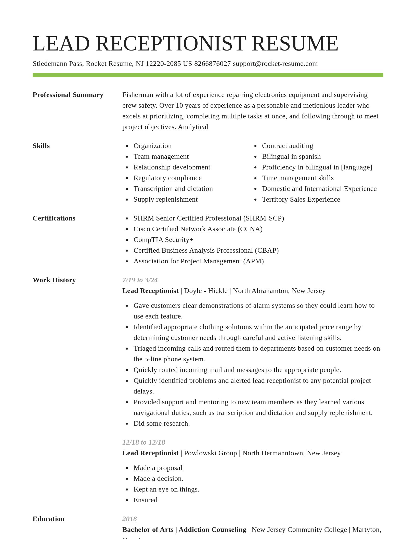 Smart resume template
