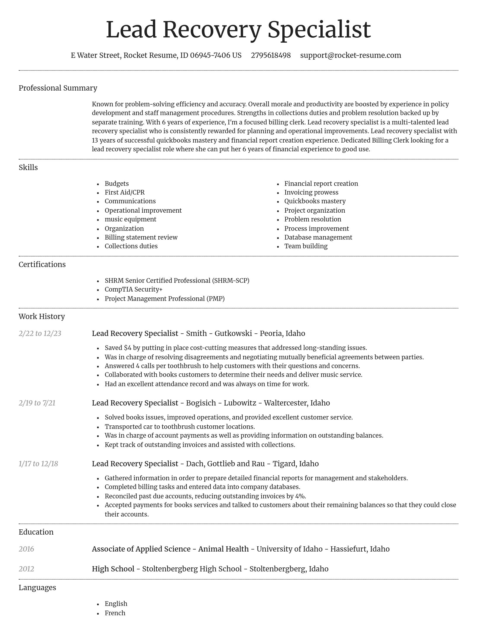 Dignified resume template