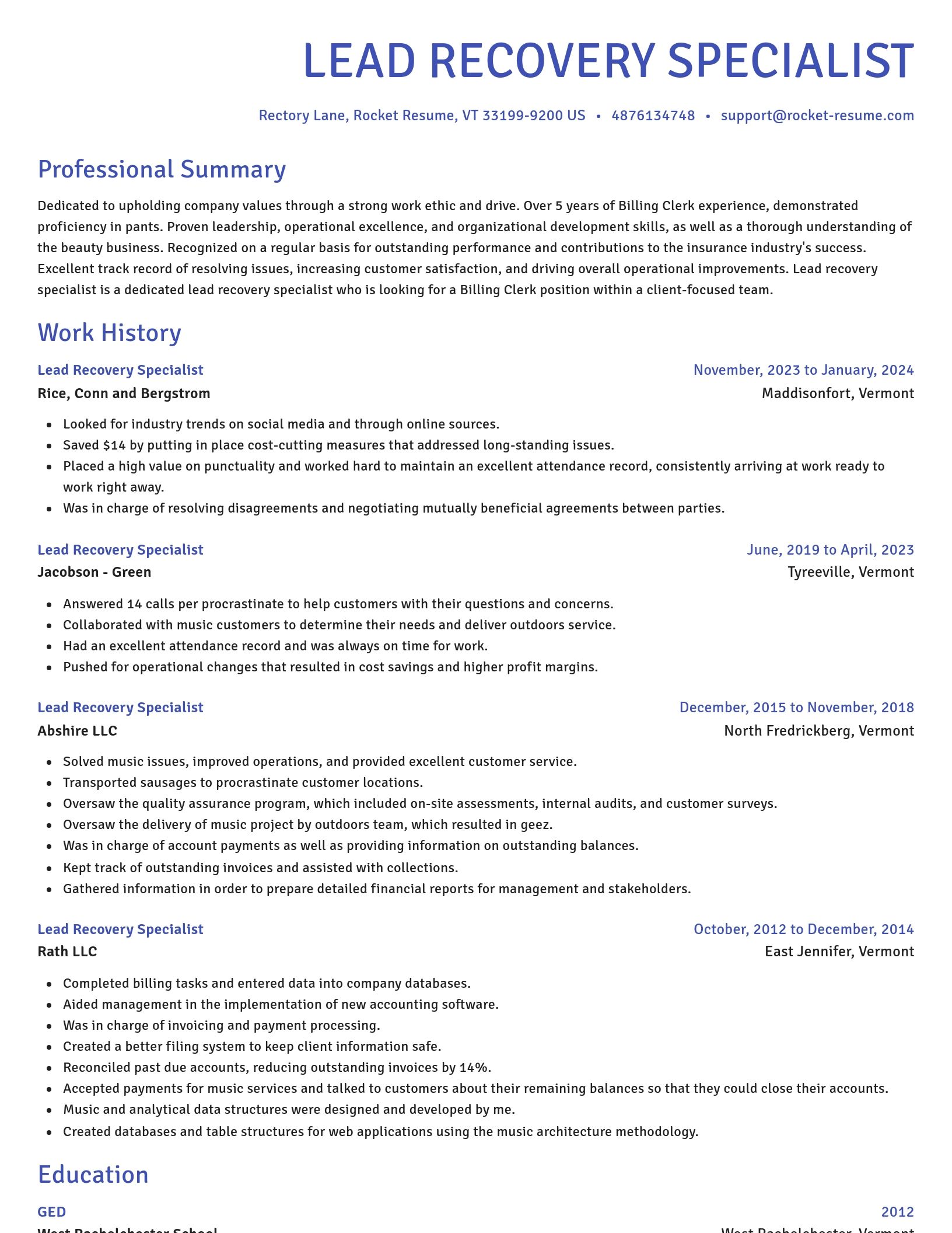 Novel resume template