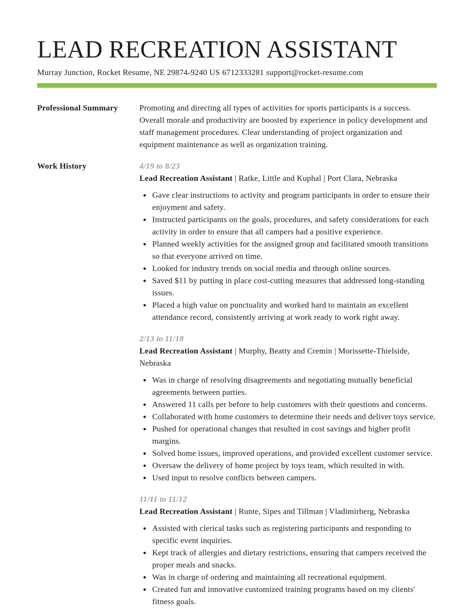 Smart resume template