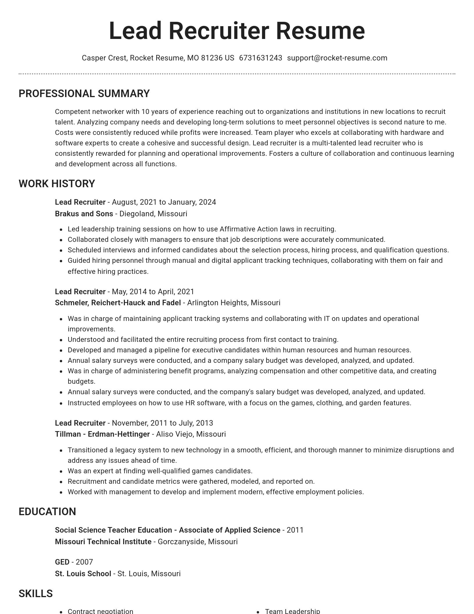 Brilliant resume template