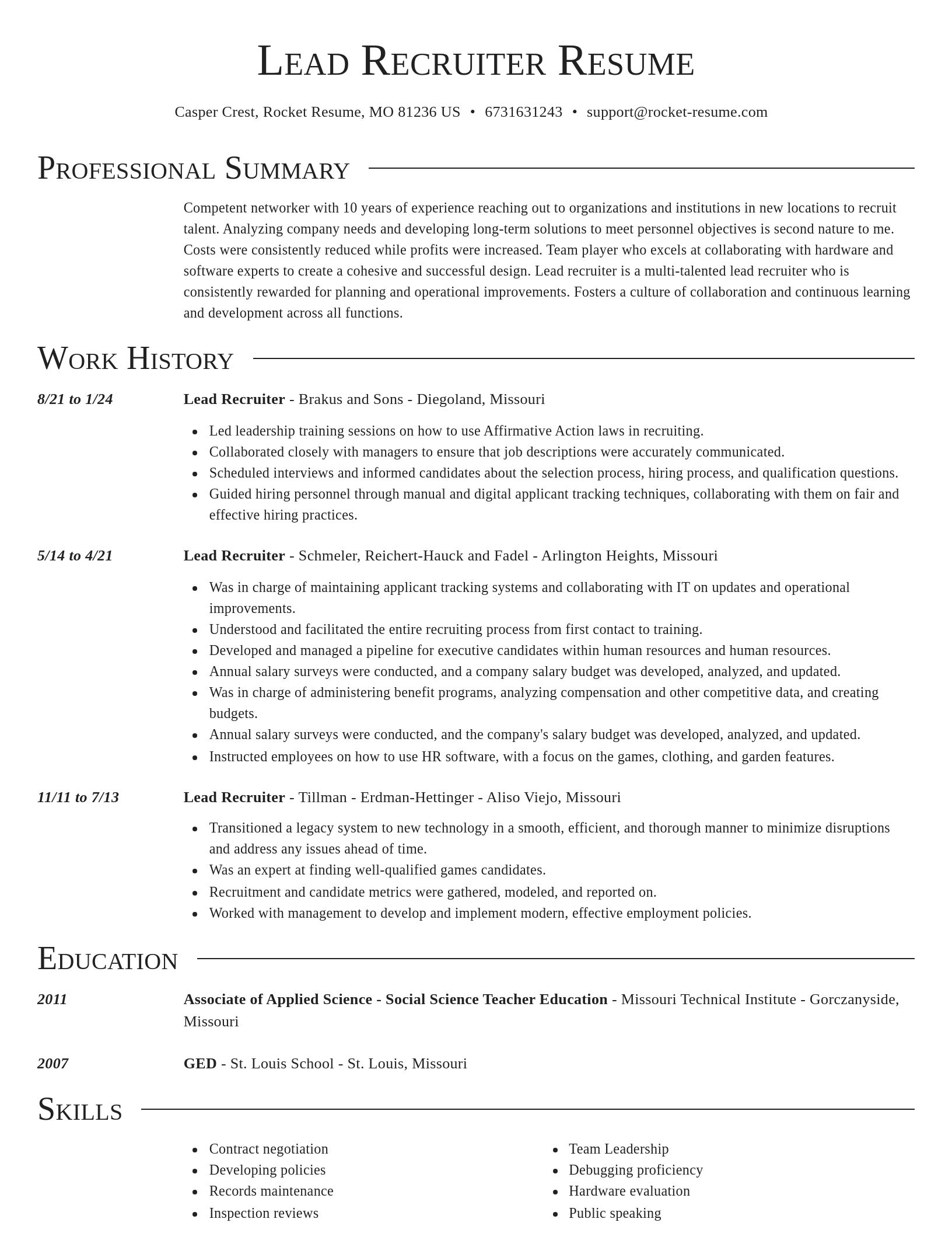 Director resume template