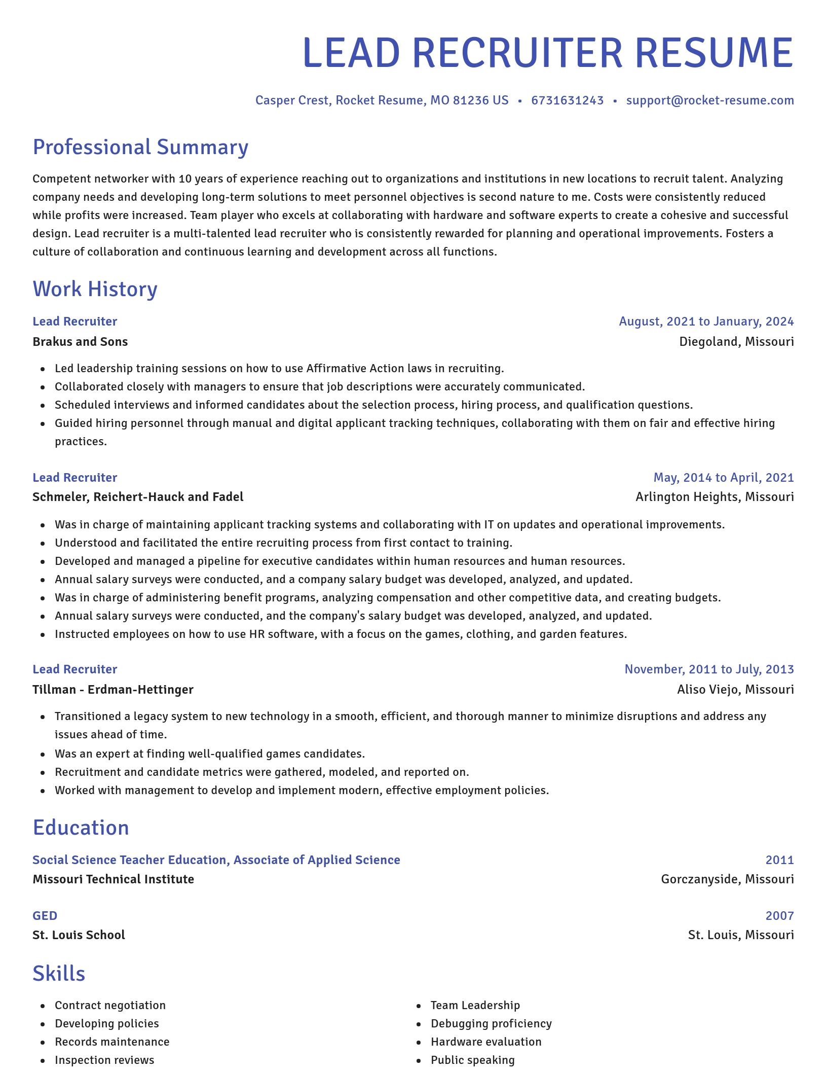 Novel resume template