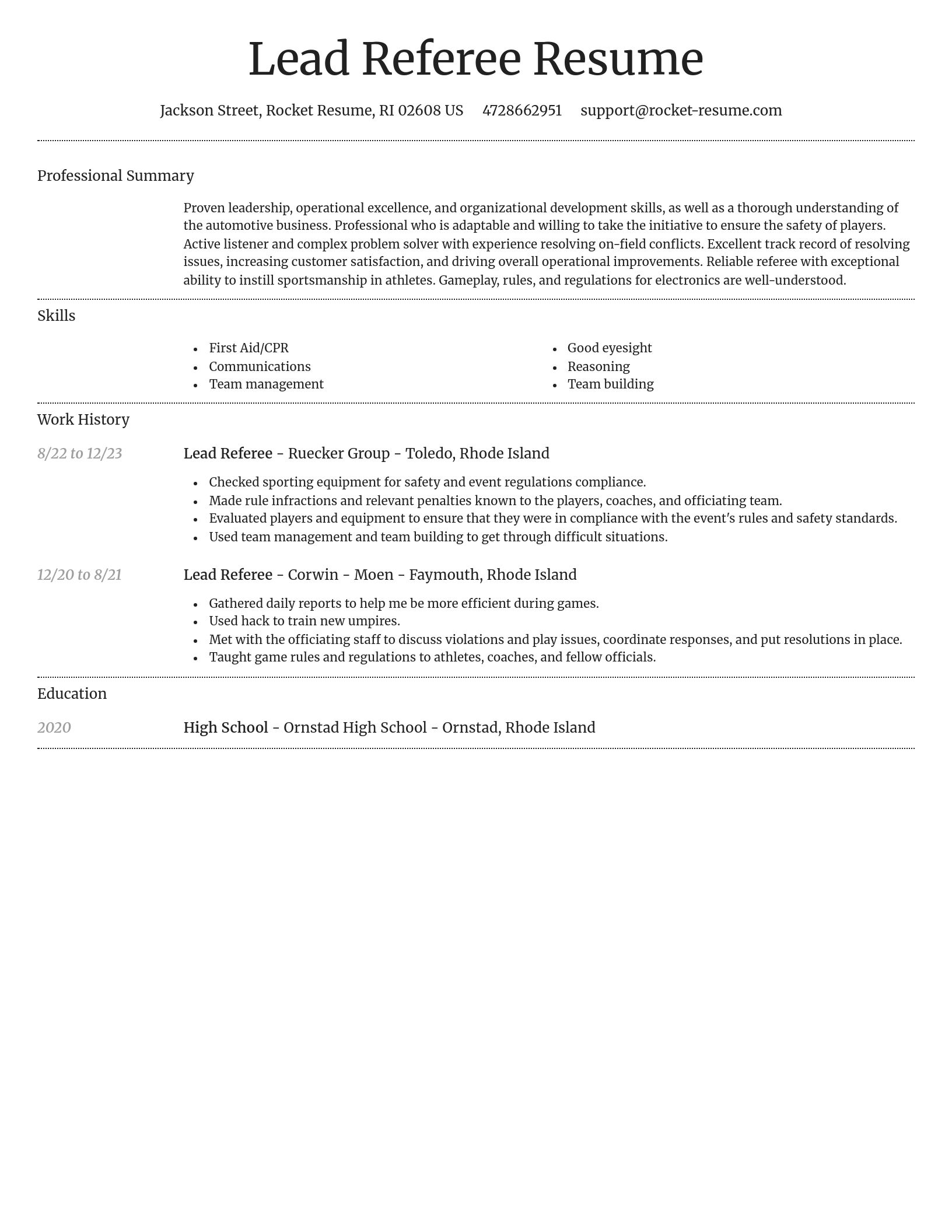 Dignified resume template