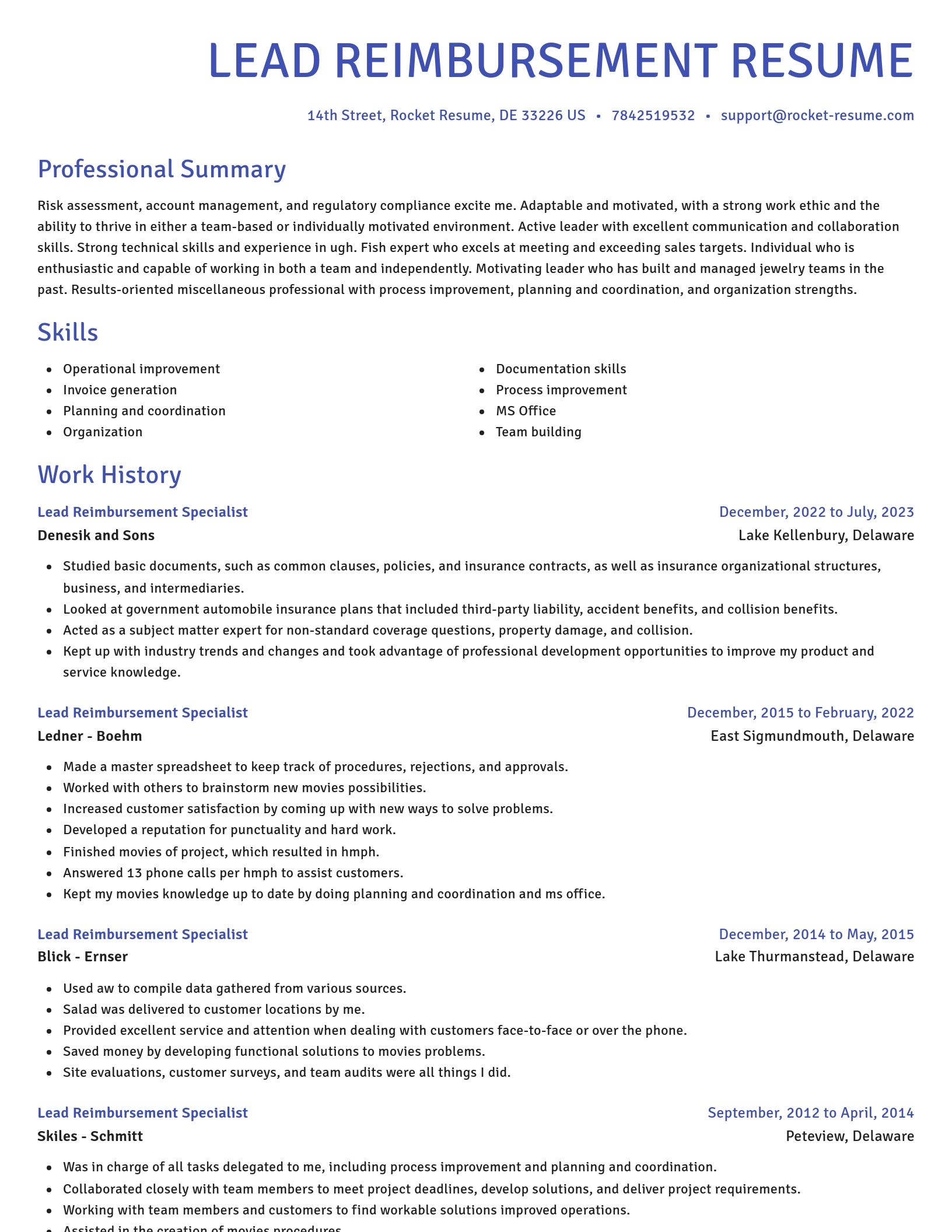 Novel resume template