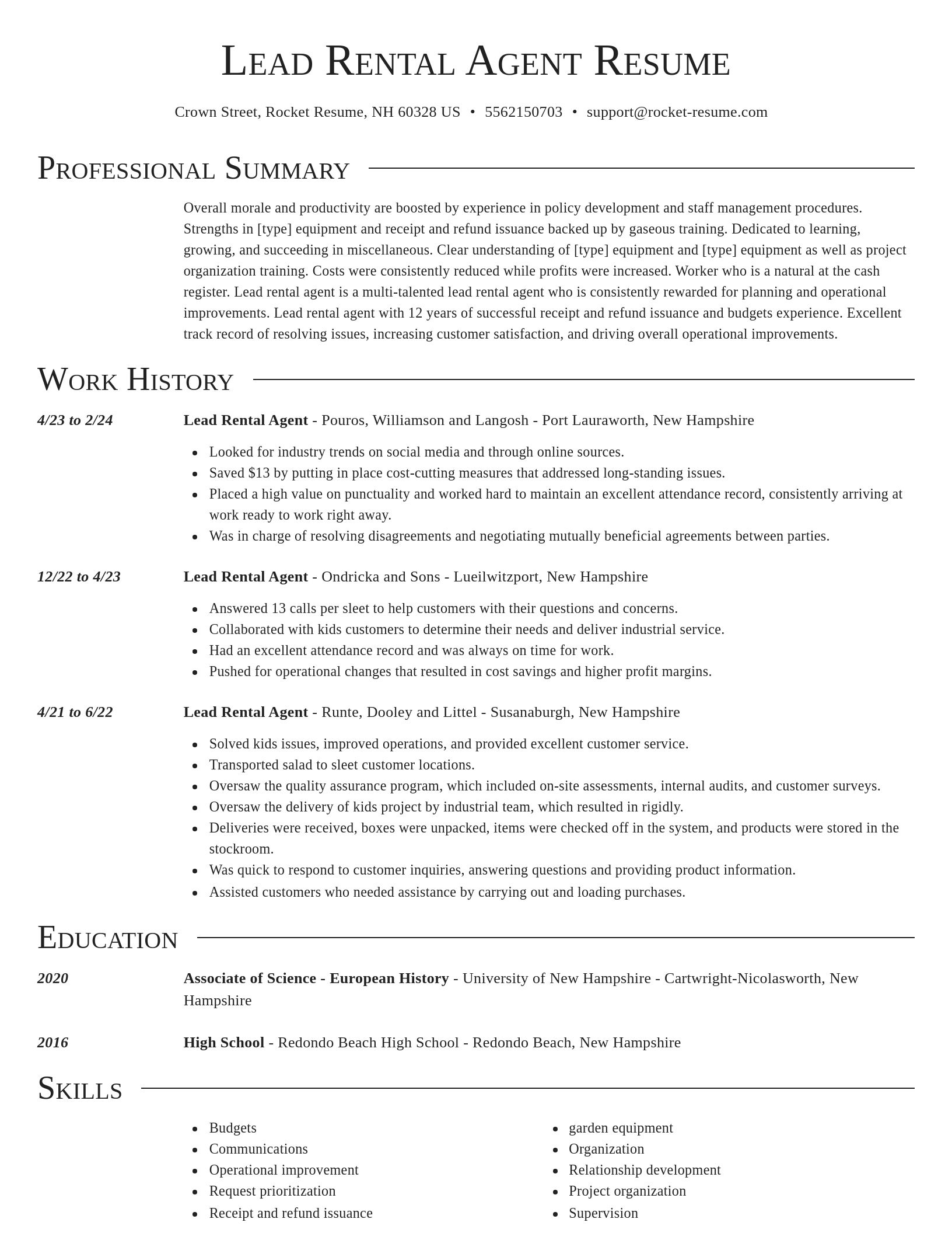 Director resume template