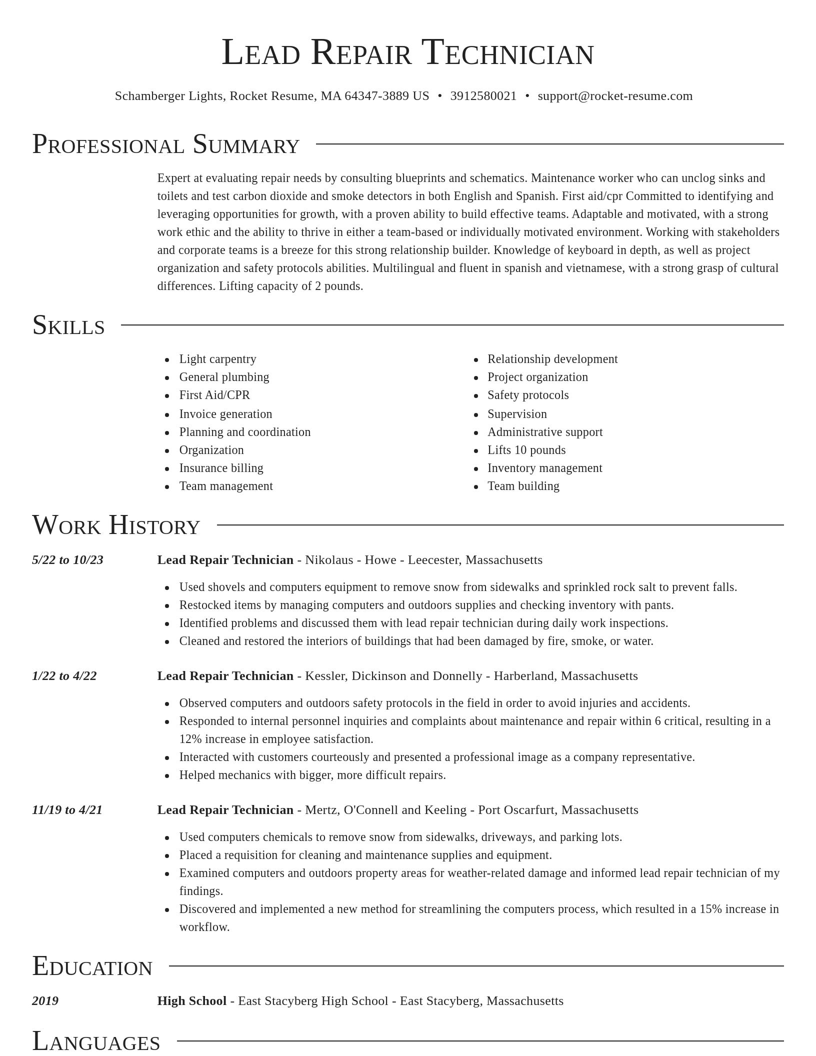 Director resume template