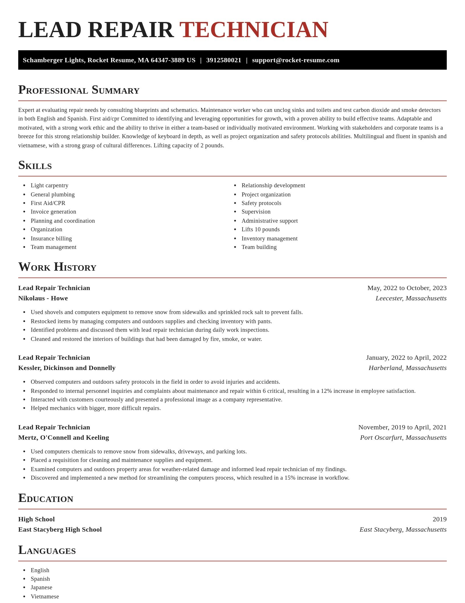 Exquisite resume template