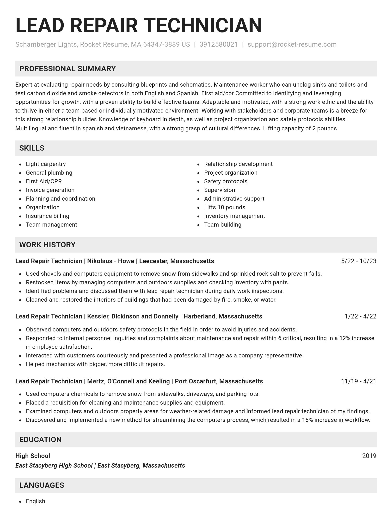 Genius resume template