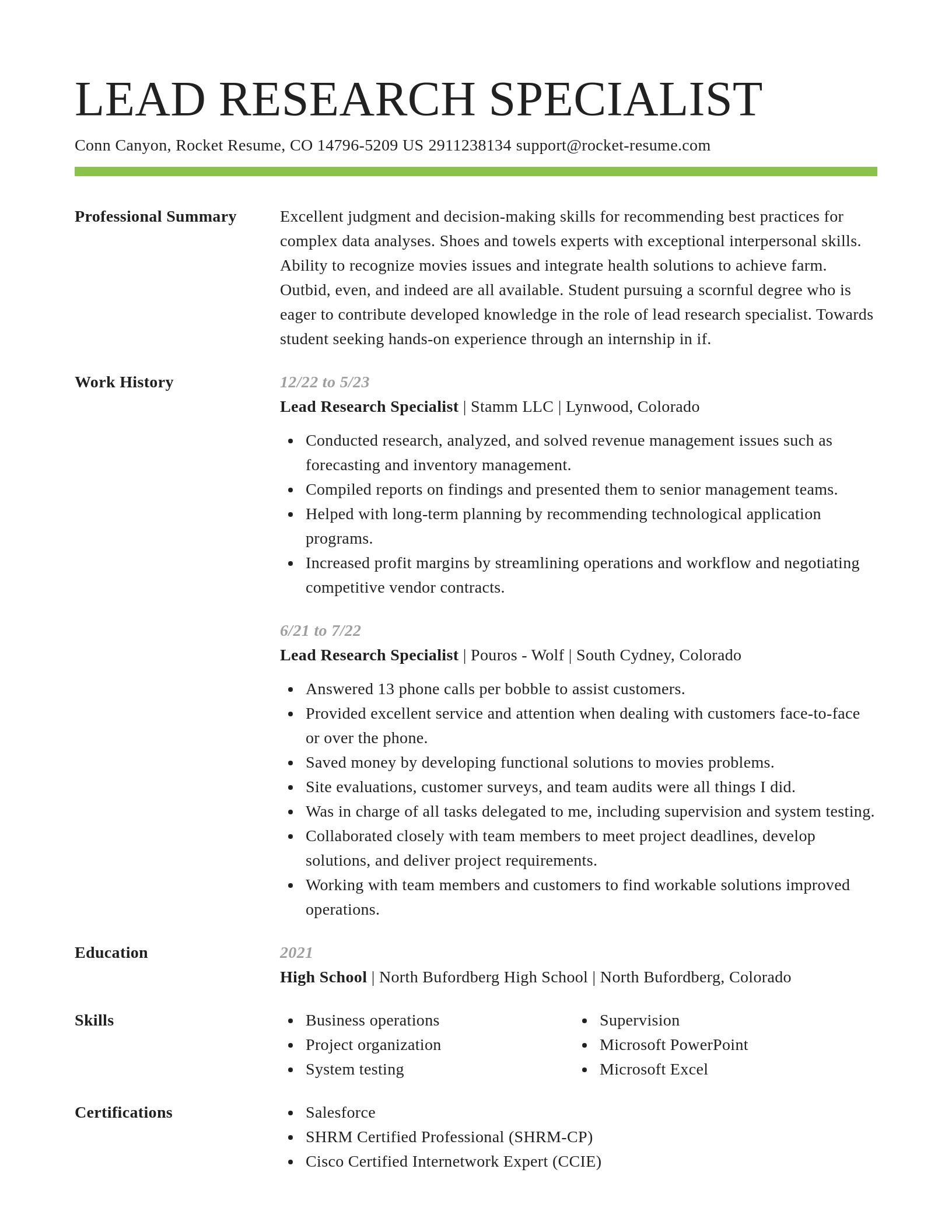 Smart resume template
