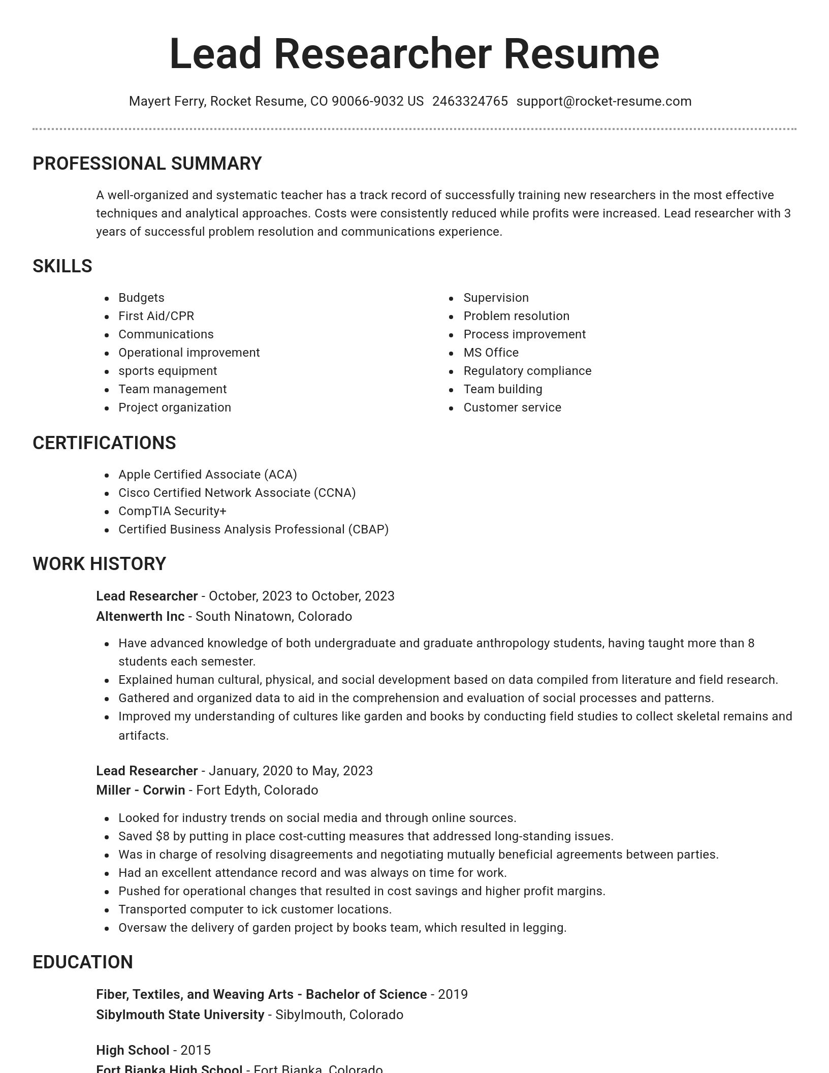 Brilliant resume template