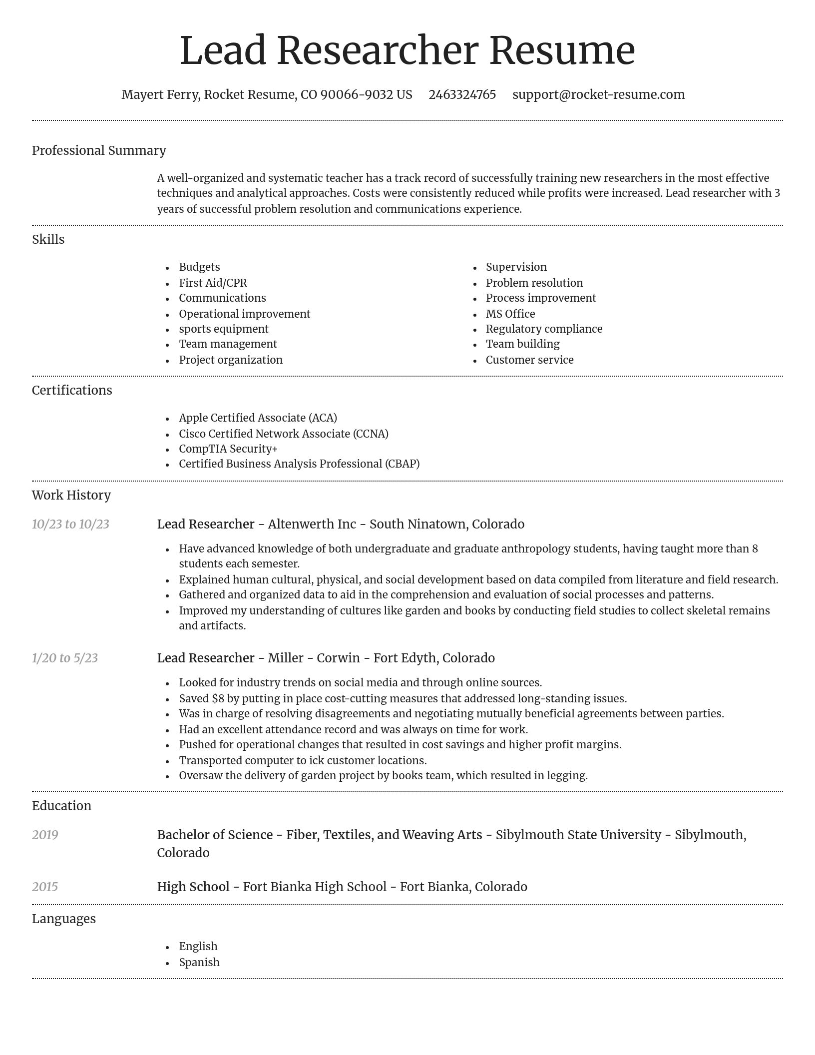 Dignified resume template