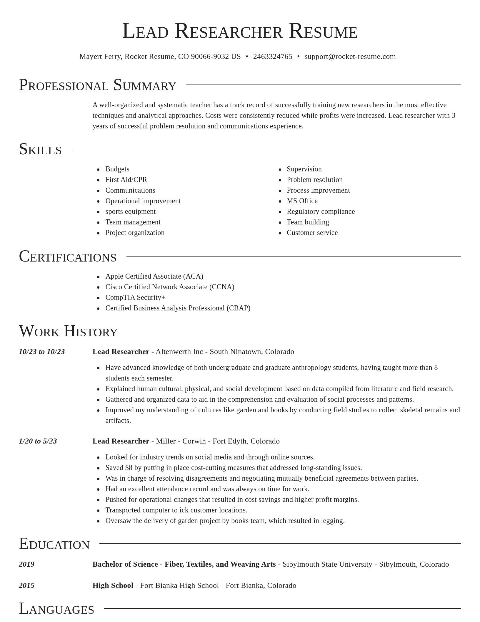 Director resume template