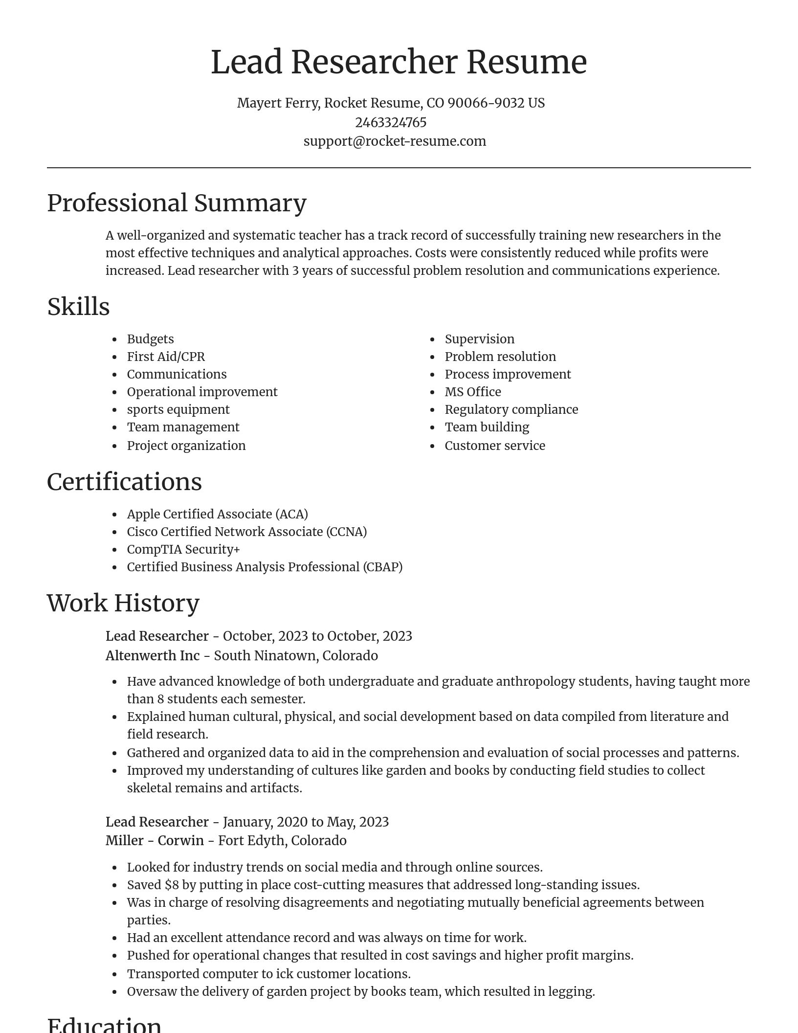 Focal Point resume template