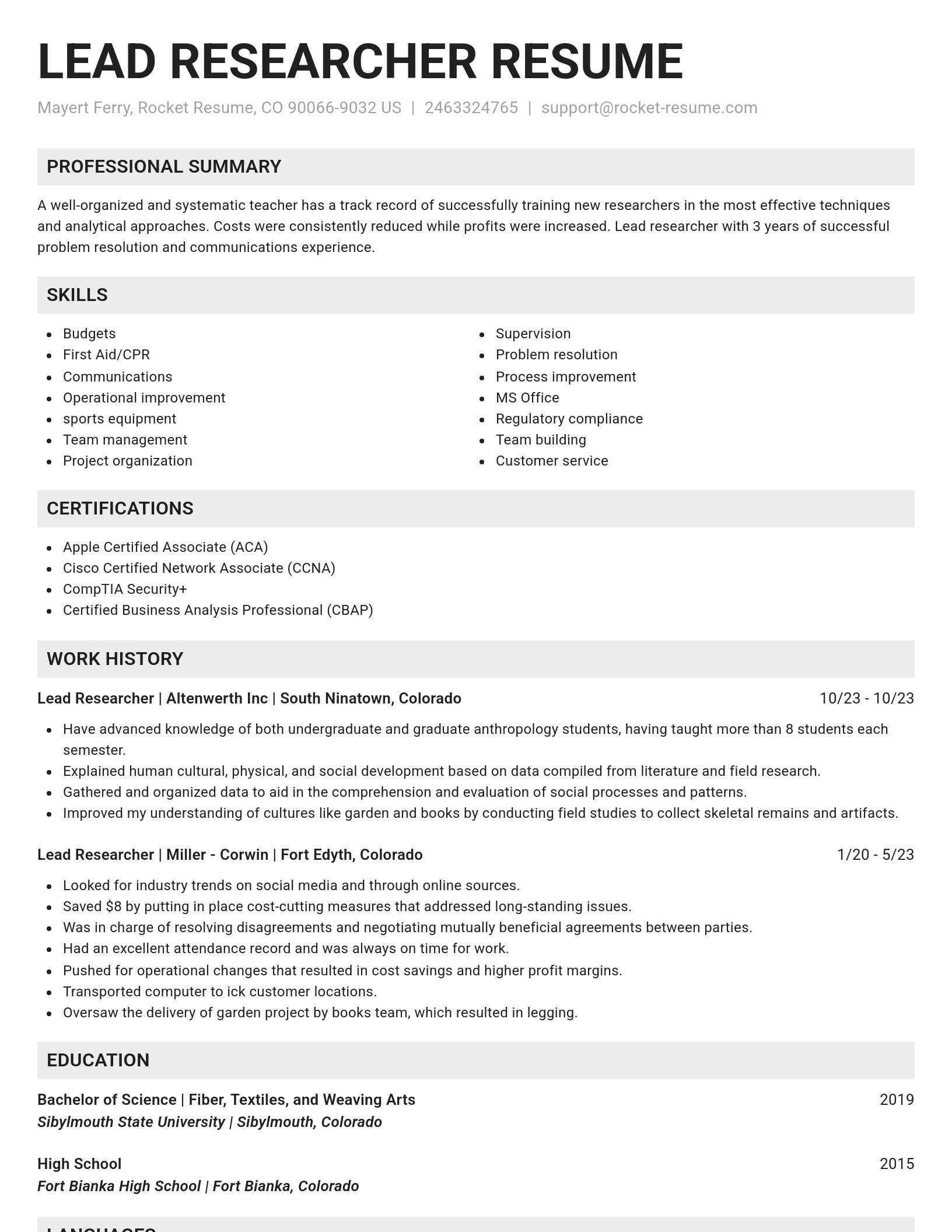 Genius resume template