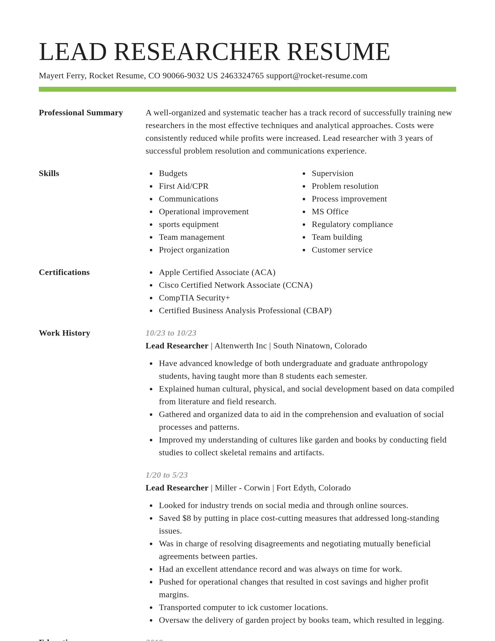 Smart resume template