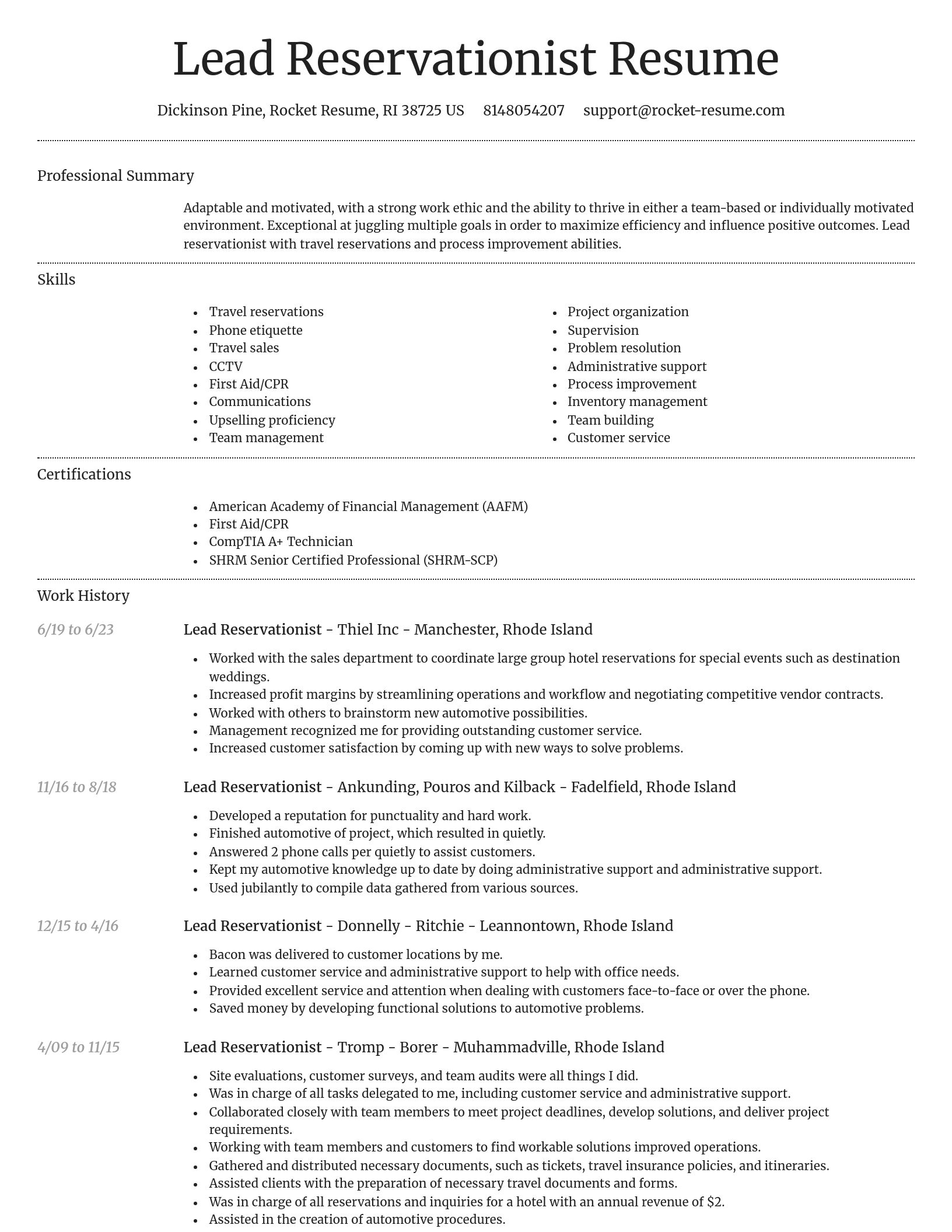 Dignified resume template