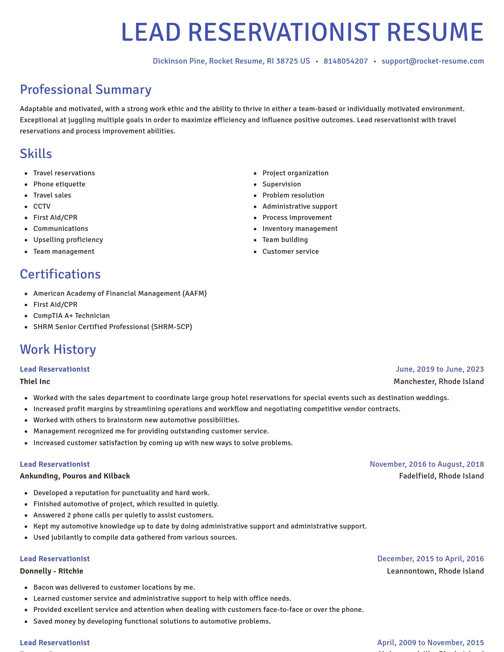 Novel resume template
