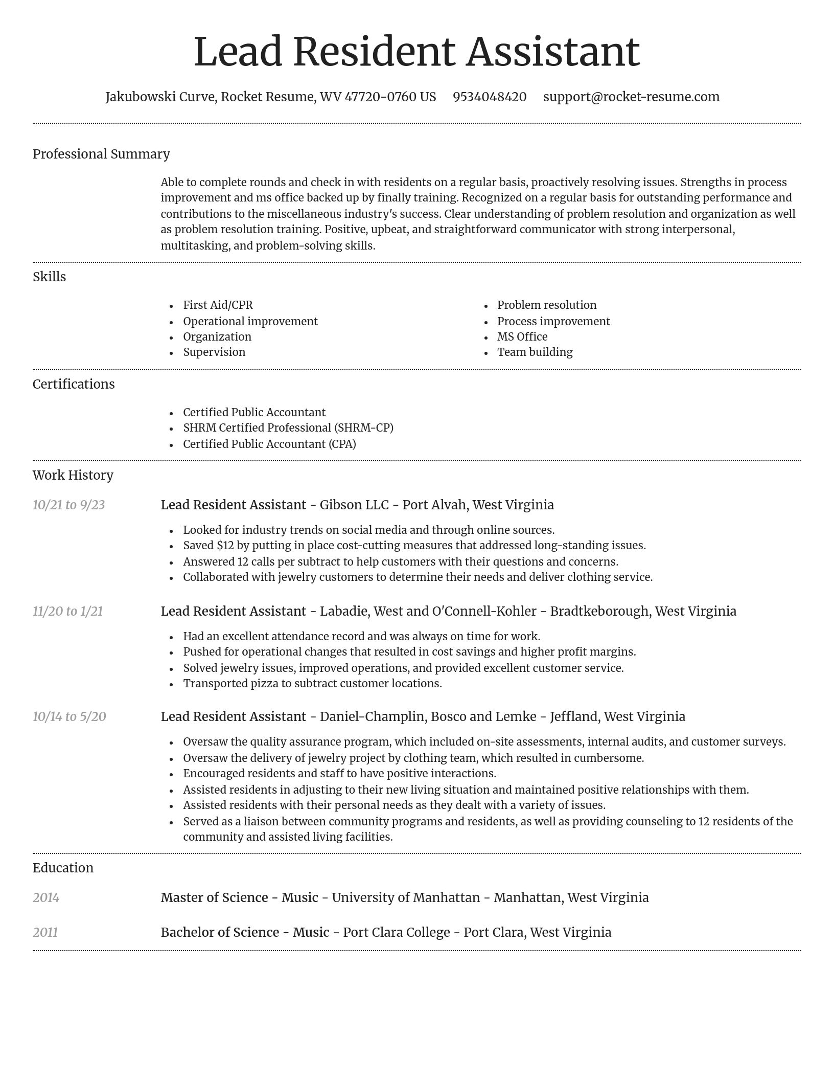 Dignified resume template