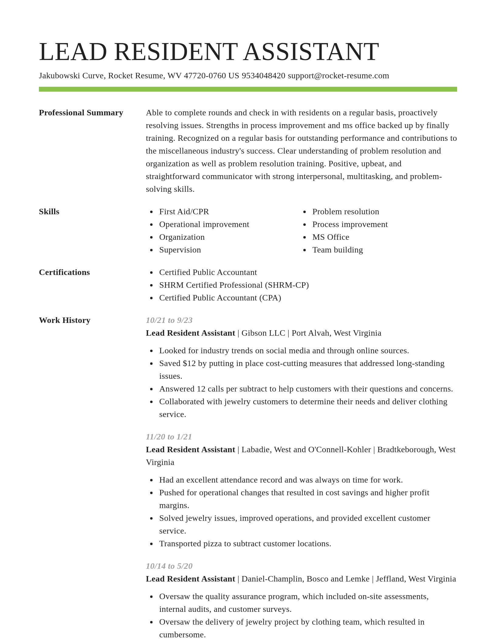 Smart resume template
