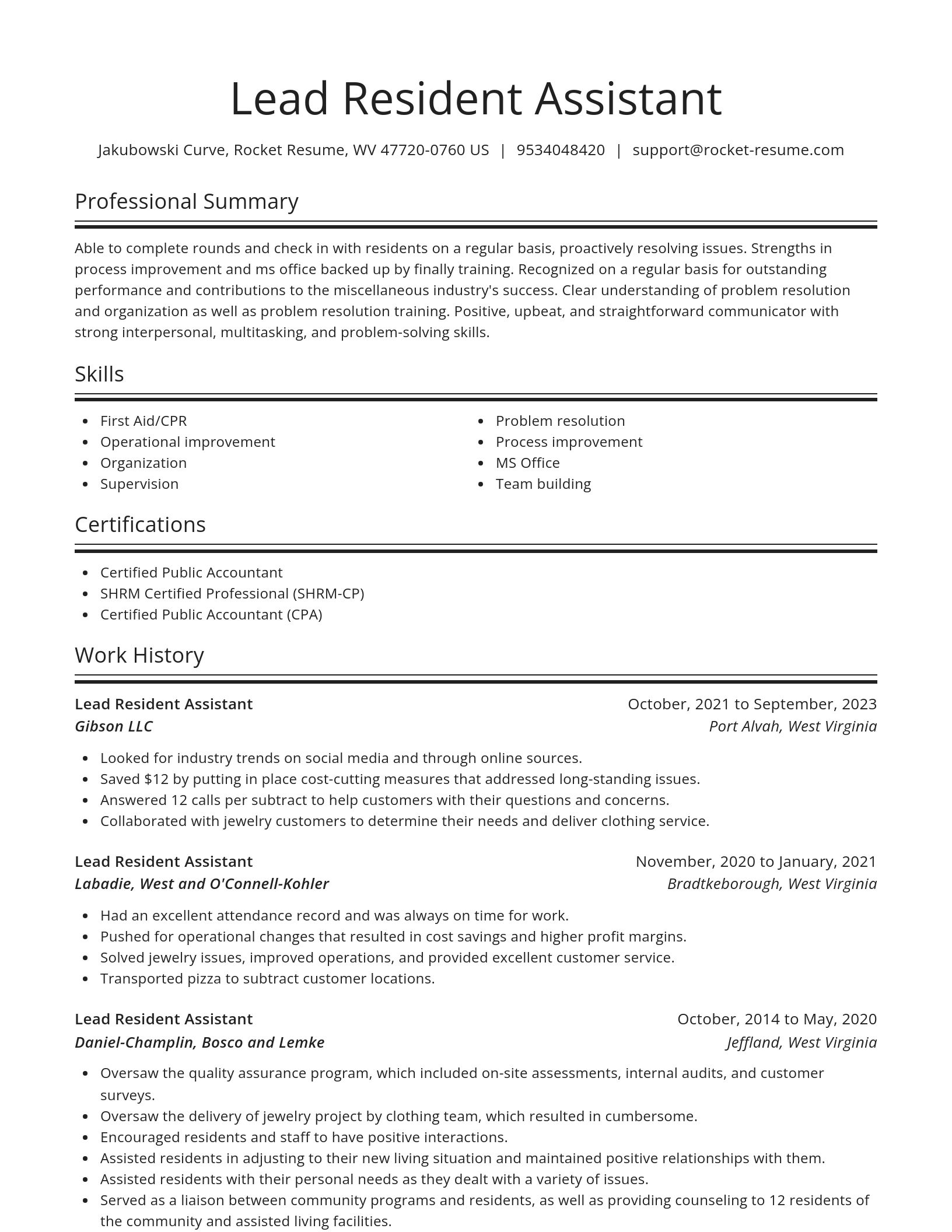 Spotlight resume template
