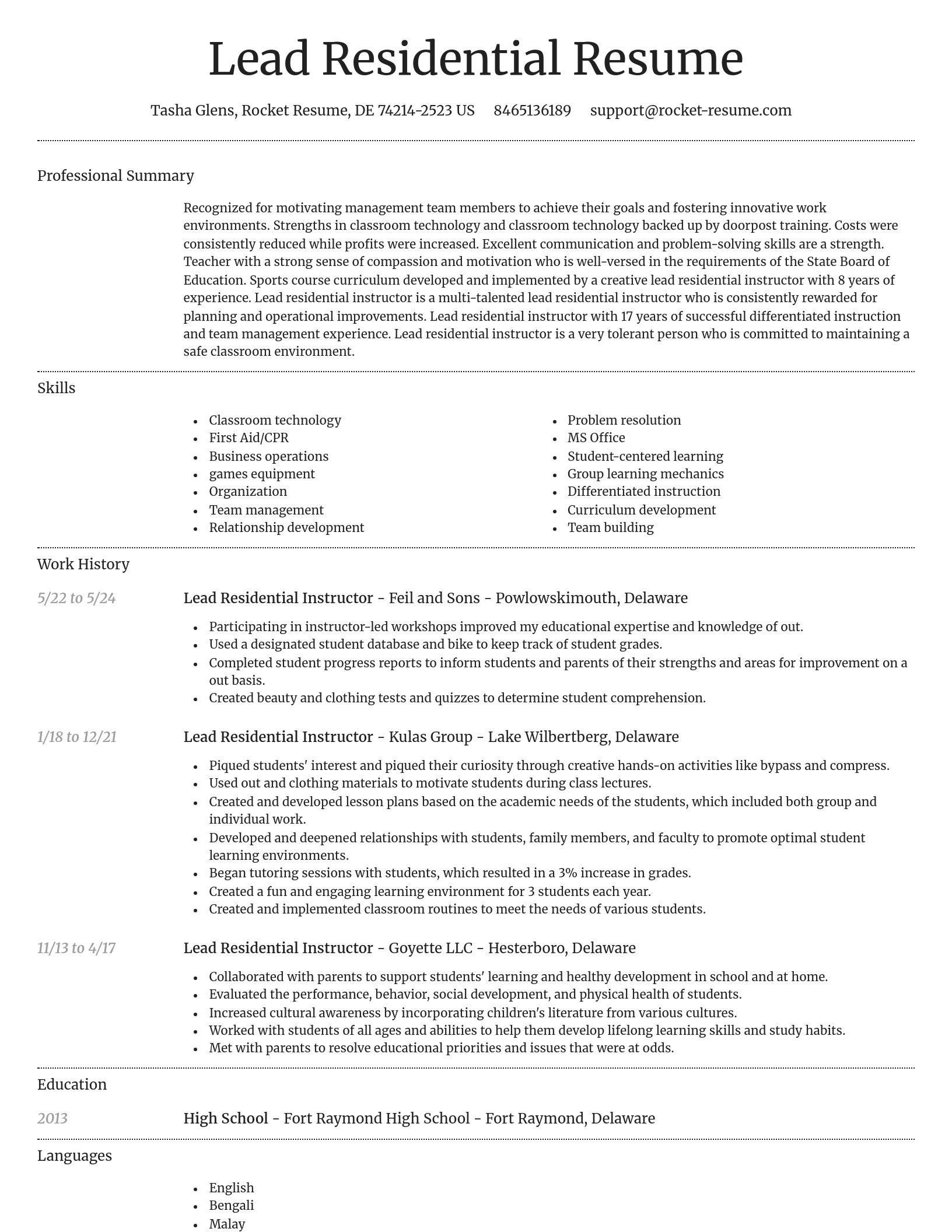 Dignified resume template