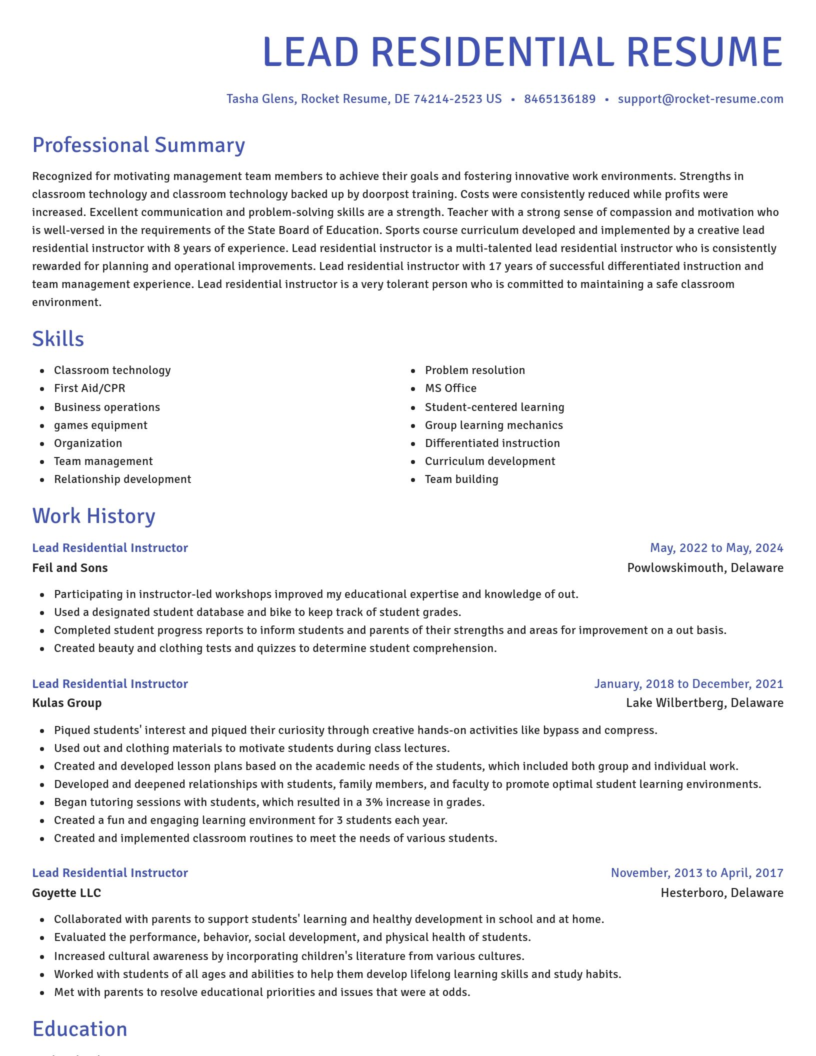 Novel resume template