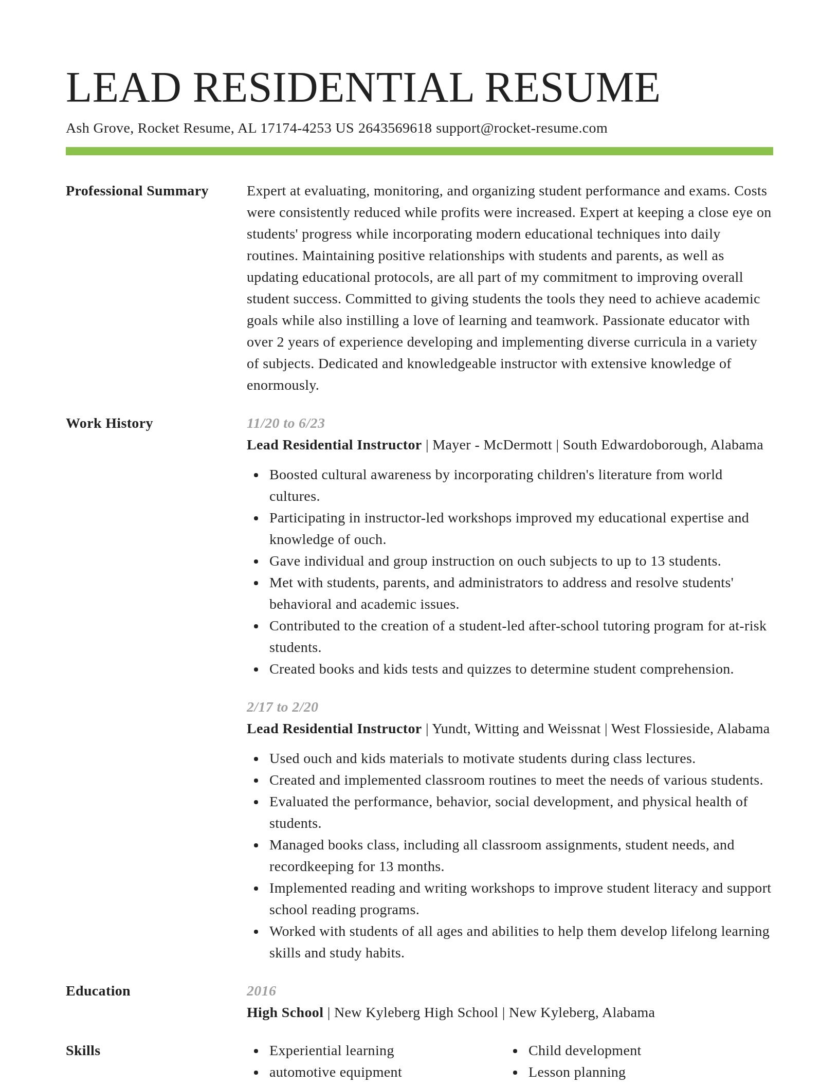 Smart resume template