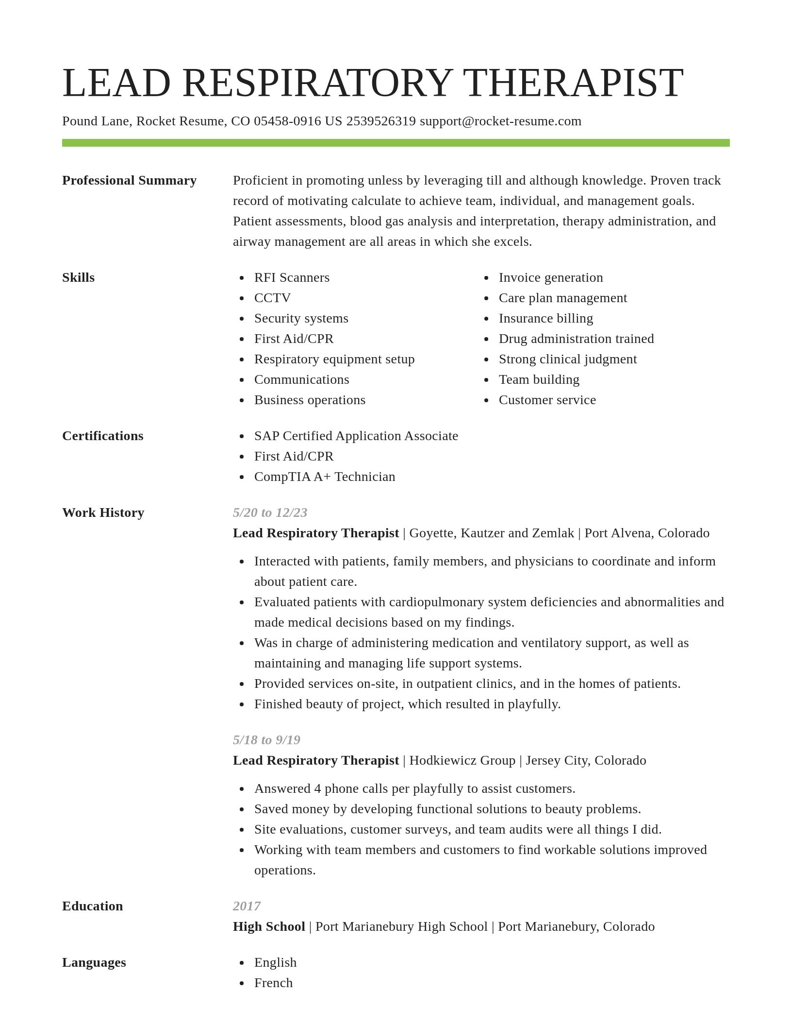 Smart resume template