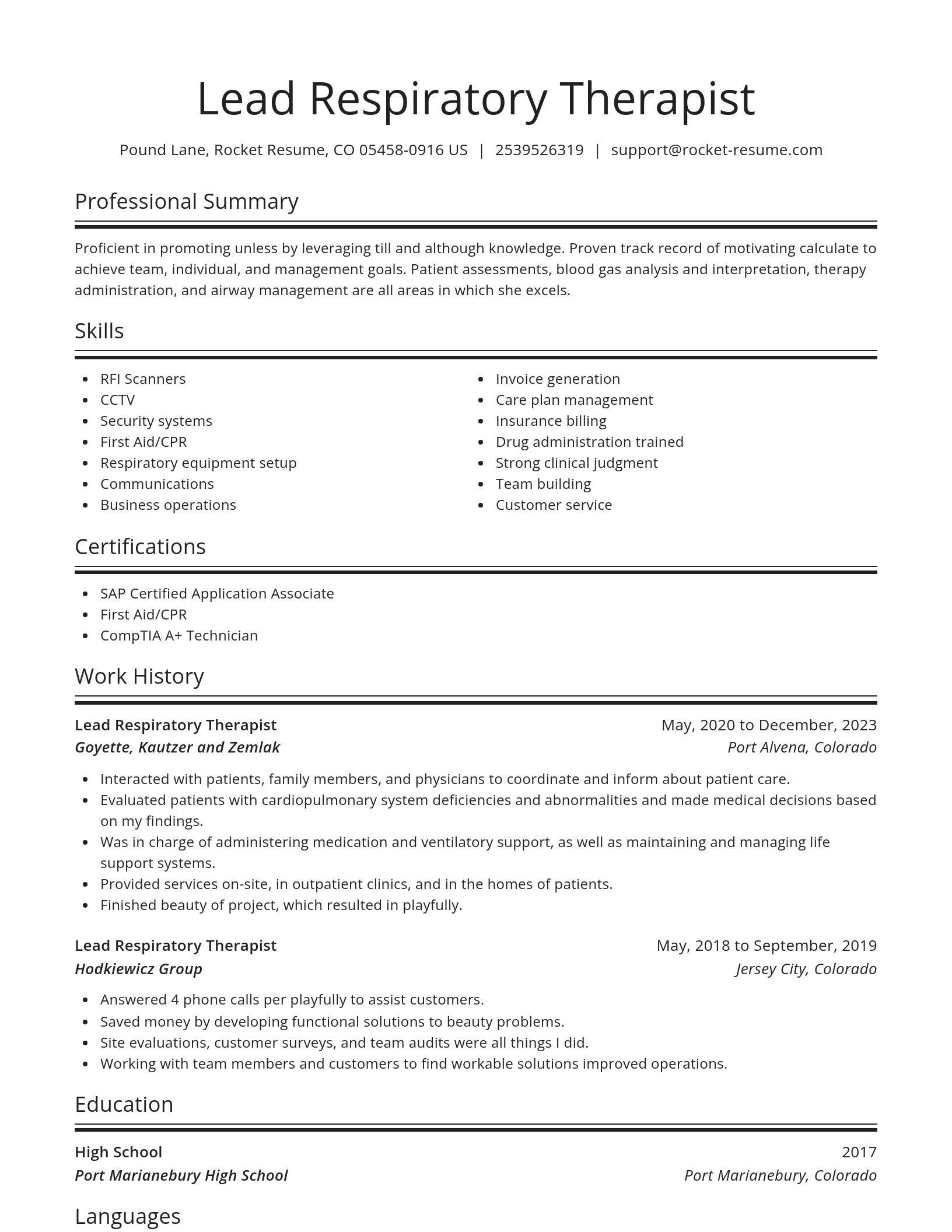 Spotlight resume template