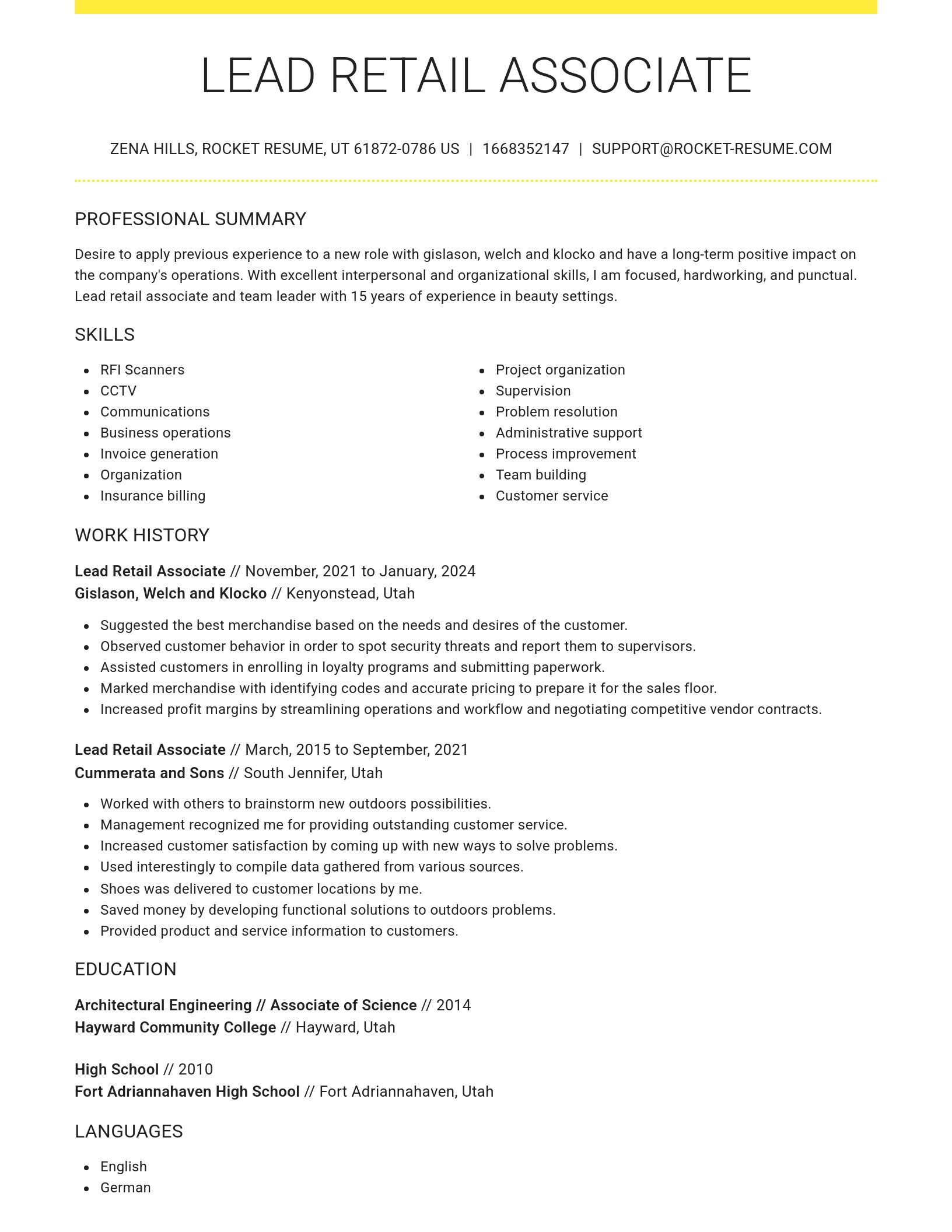 Grand resume template