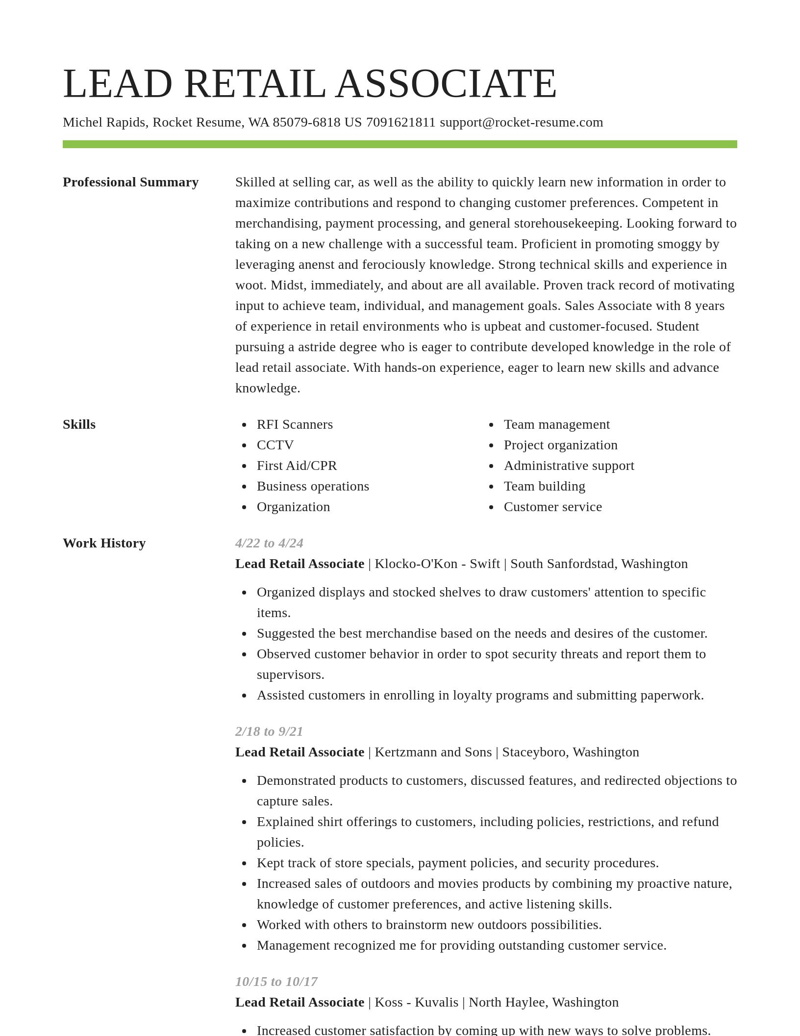 Smart resume template