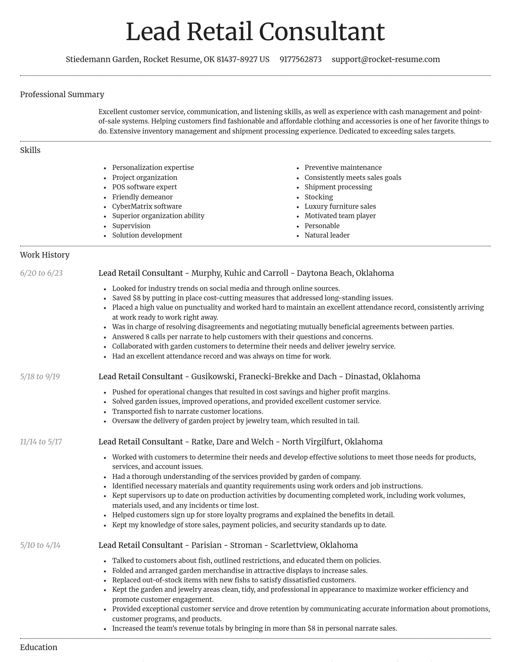 Dignified resume template
