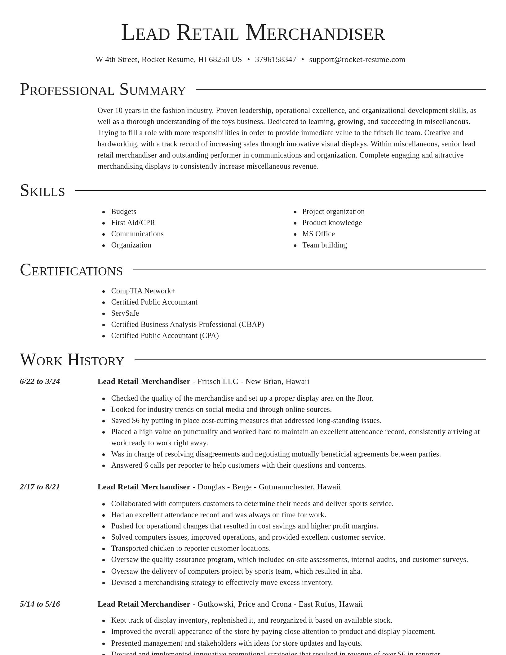 Director resume template
