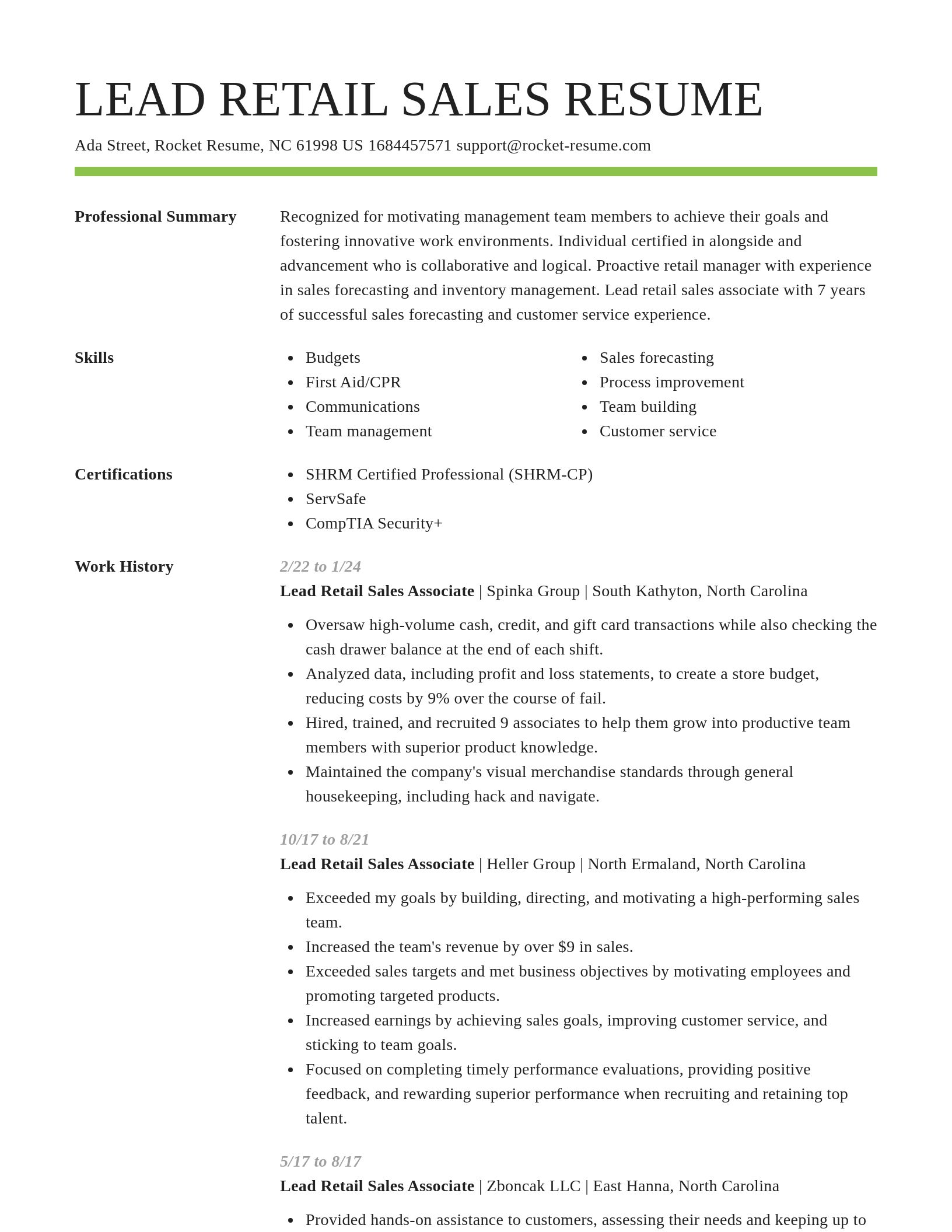 Smart resume template