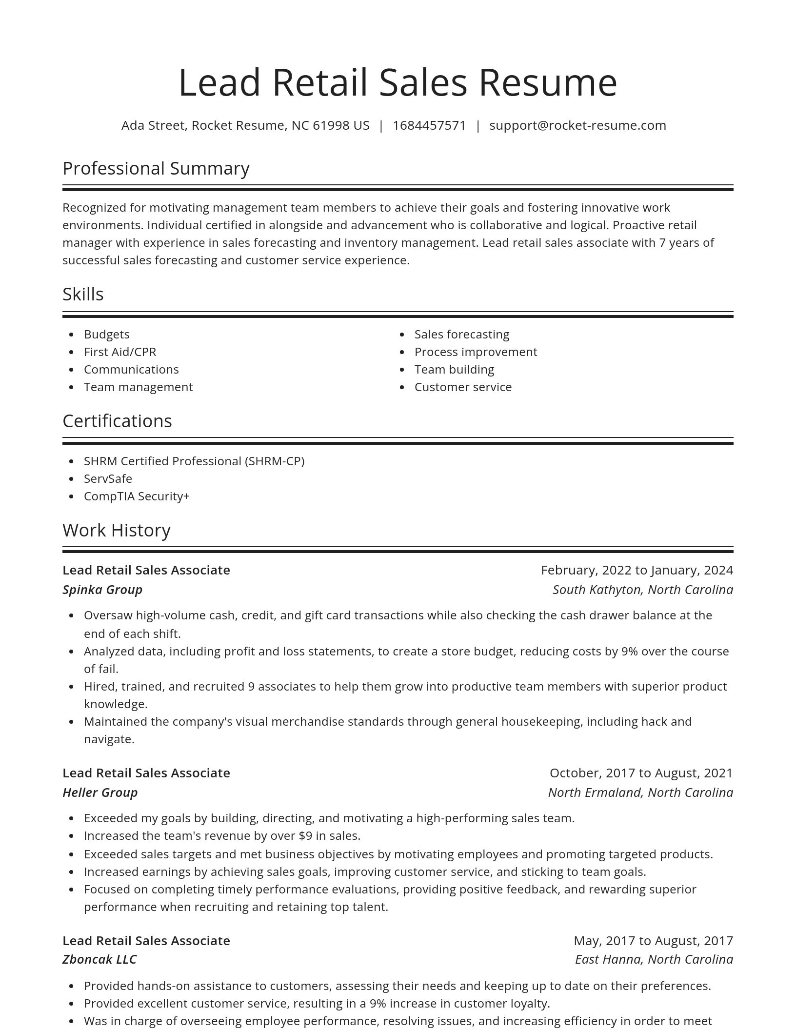 Spotlight resume template