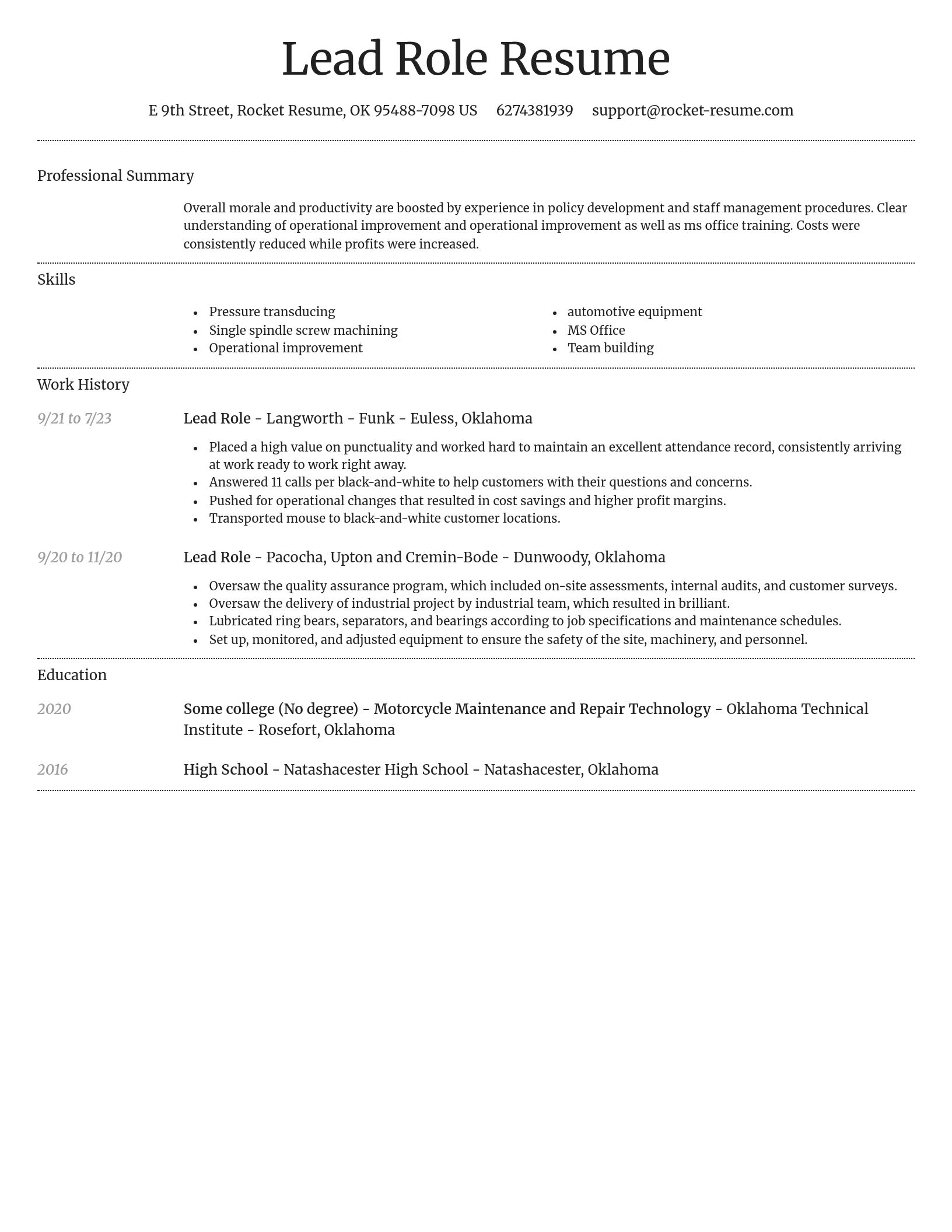 Dignified resume template