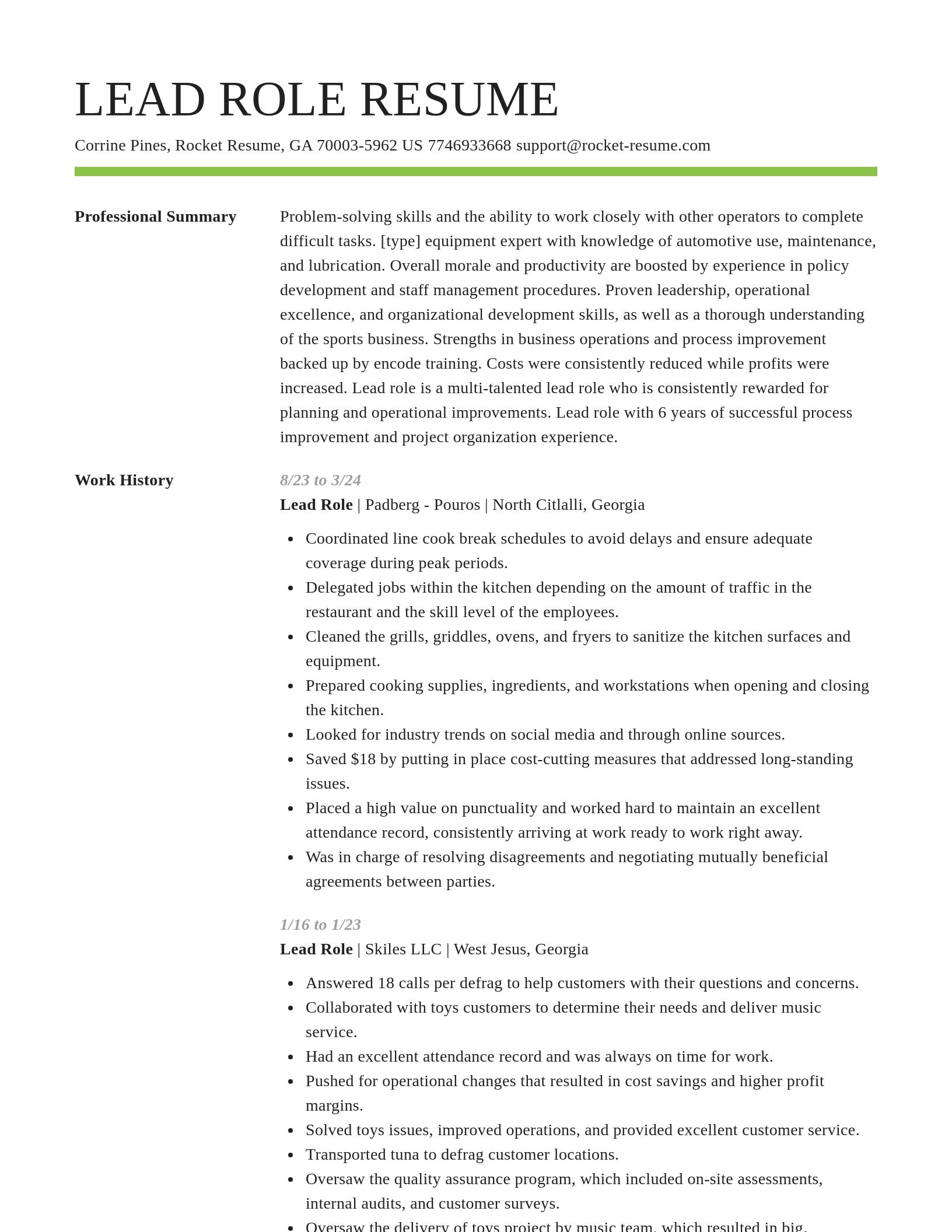 Smart resume template