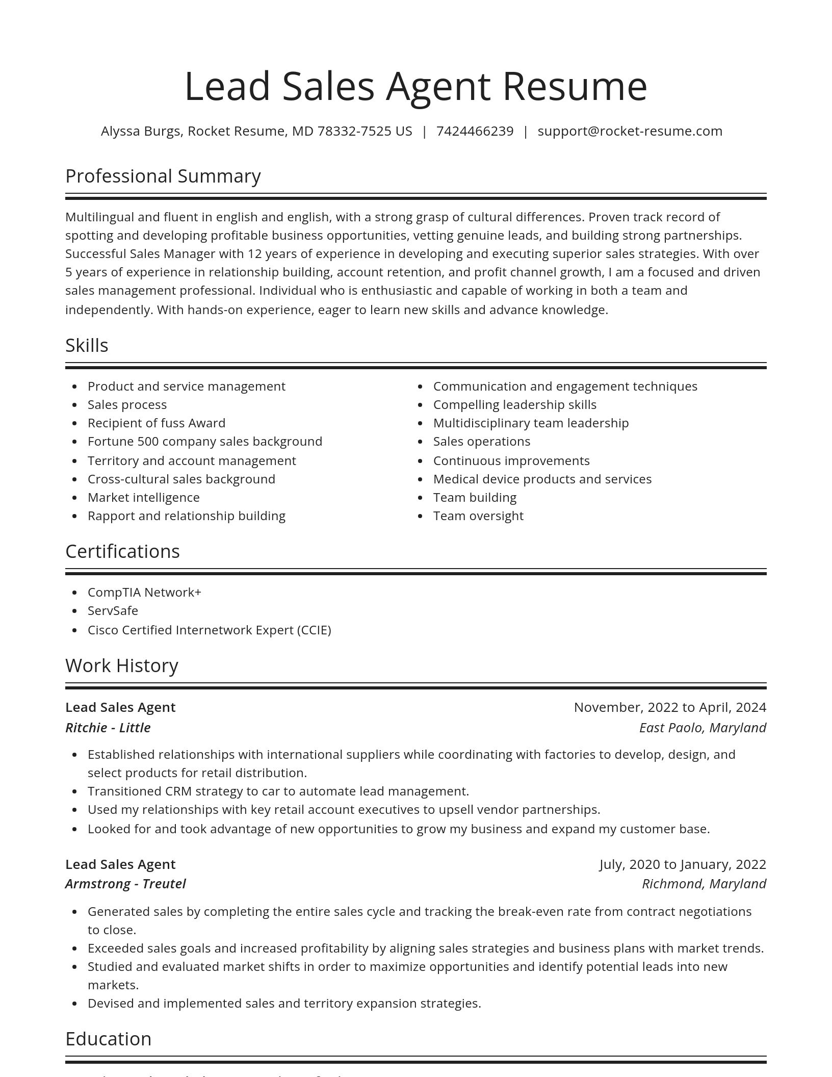 Spotlight resume template