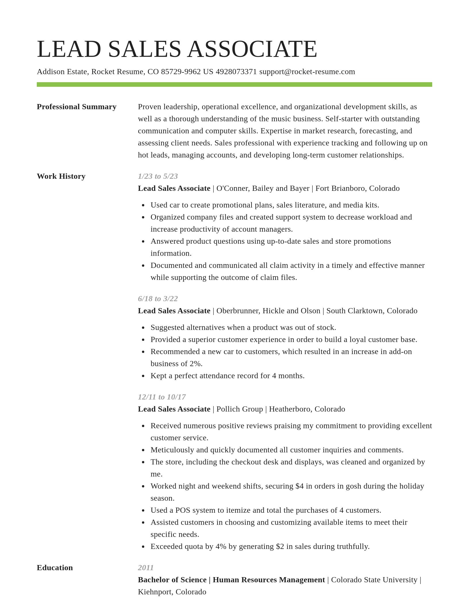 Smart resume template