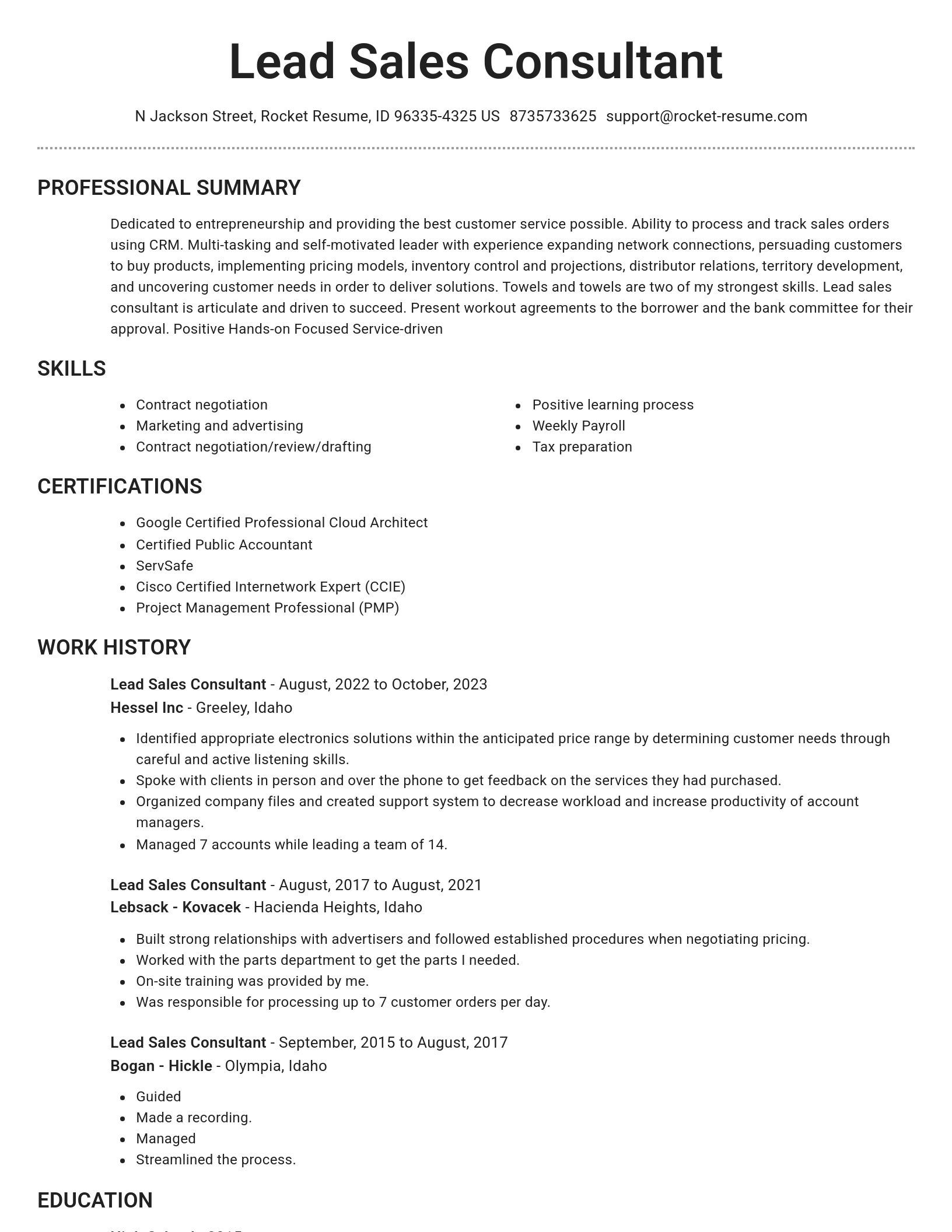 Brilliant resume template