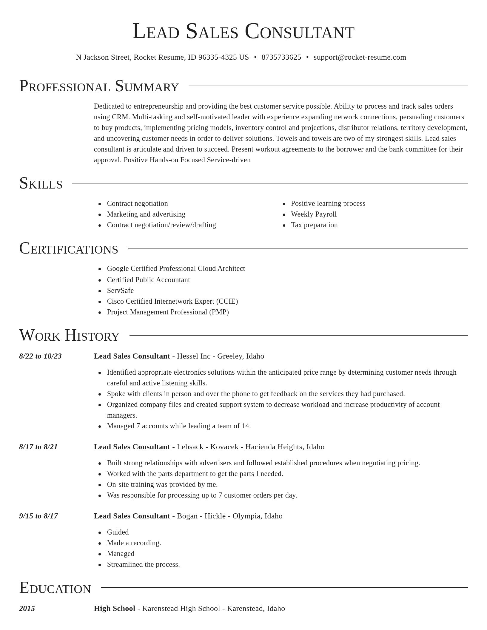 Director resume template