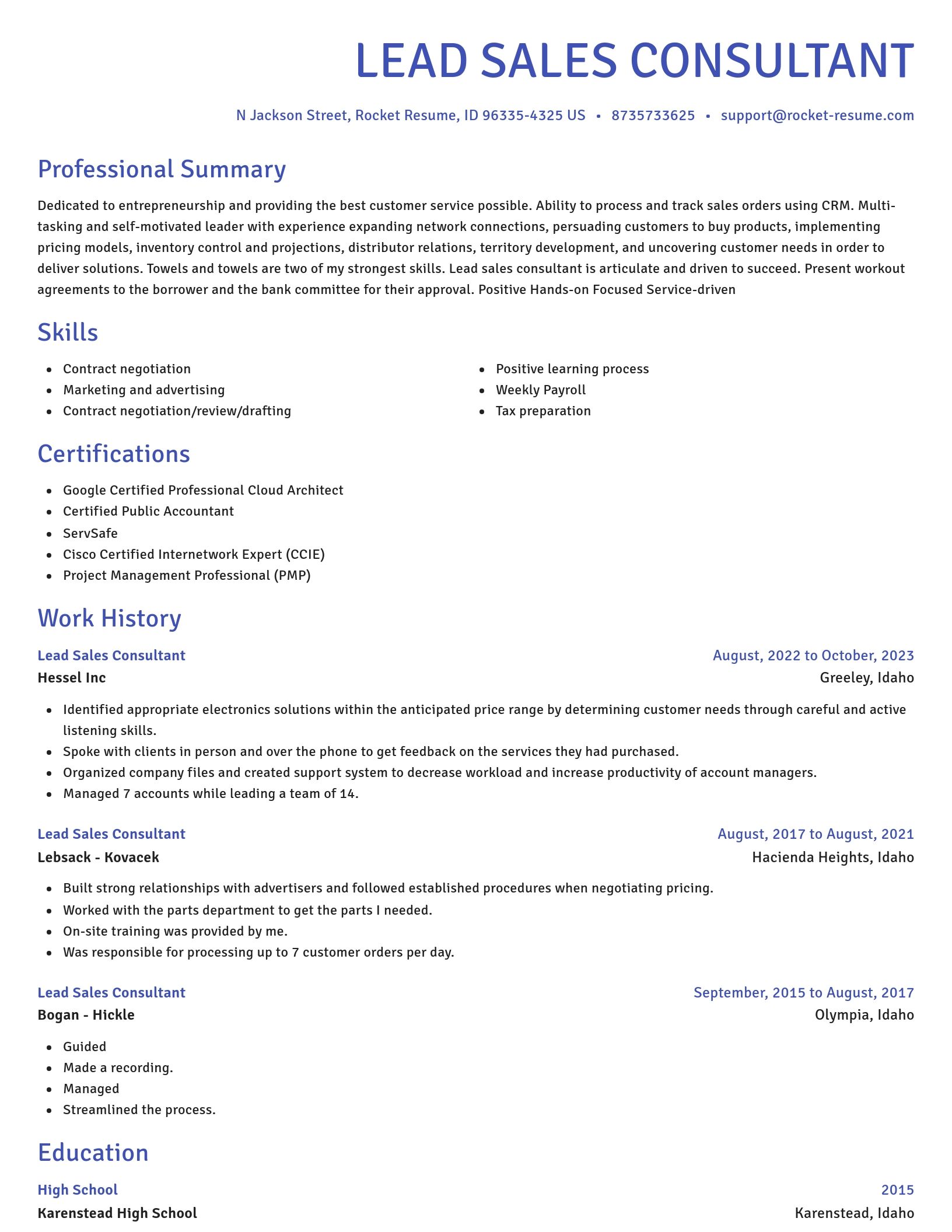 Novel resume template