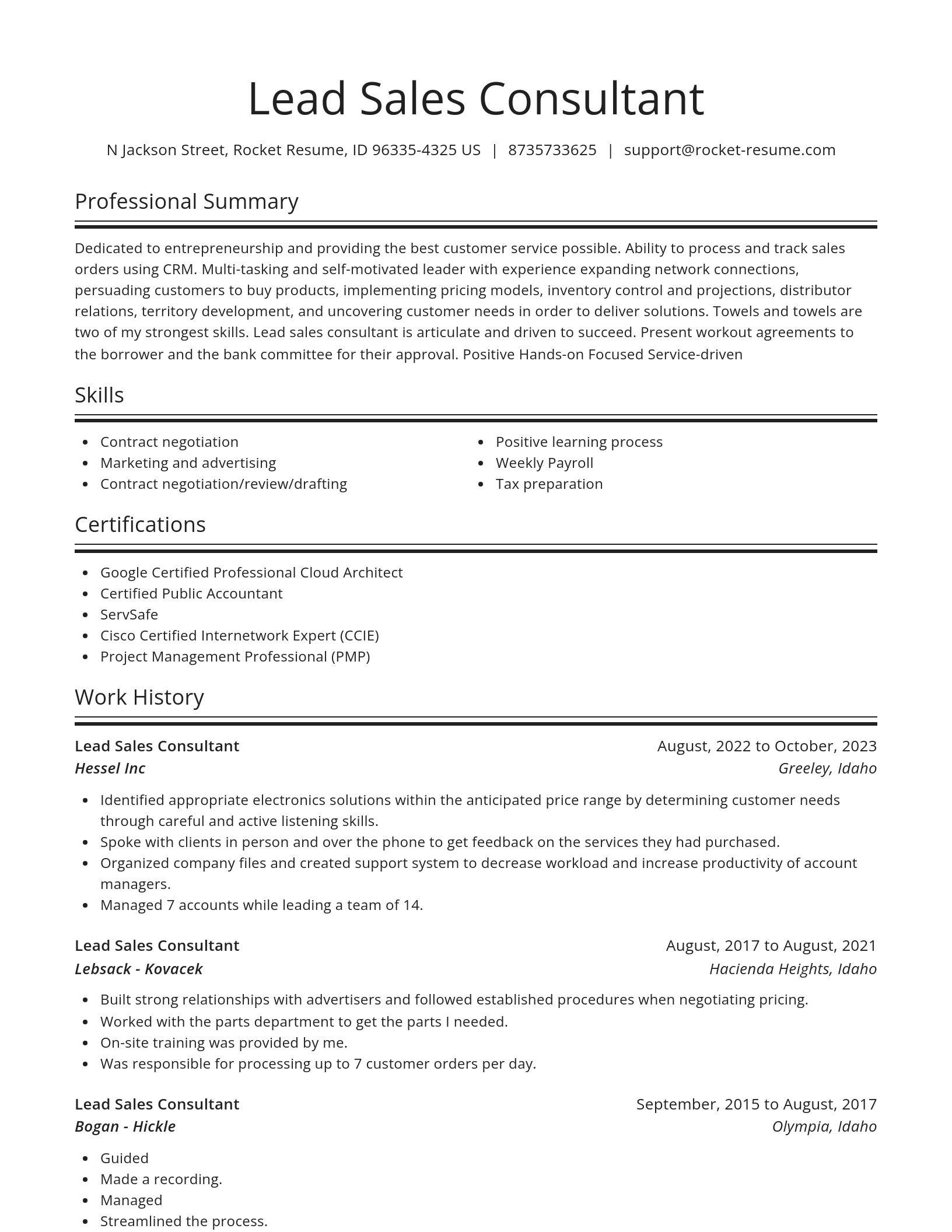 Spotlight resume template